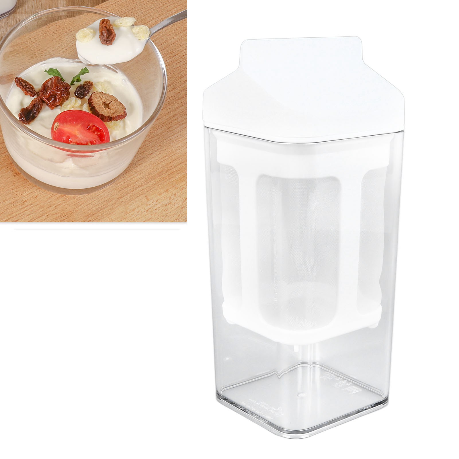 1-liter-joghurtfilter Mit Molkeabscheider Für Selbstgemachten Griechischen Joghurt, Sojamilch Und Käse – Filter Und Abtropfvorrichtung