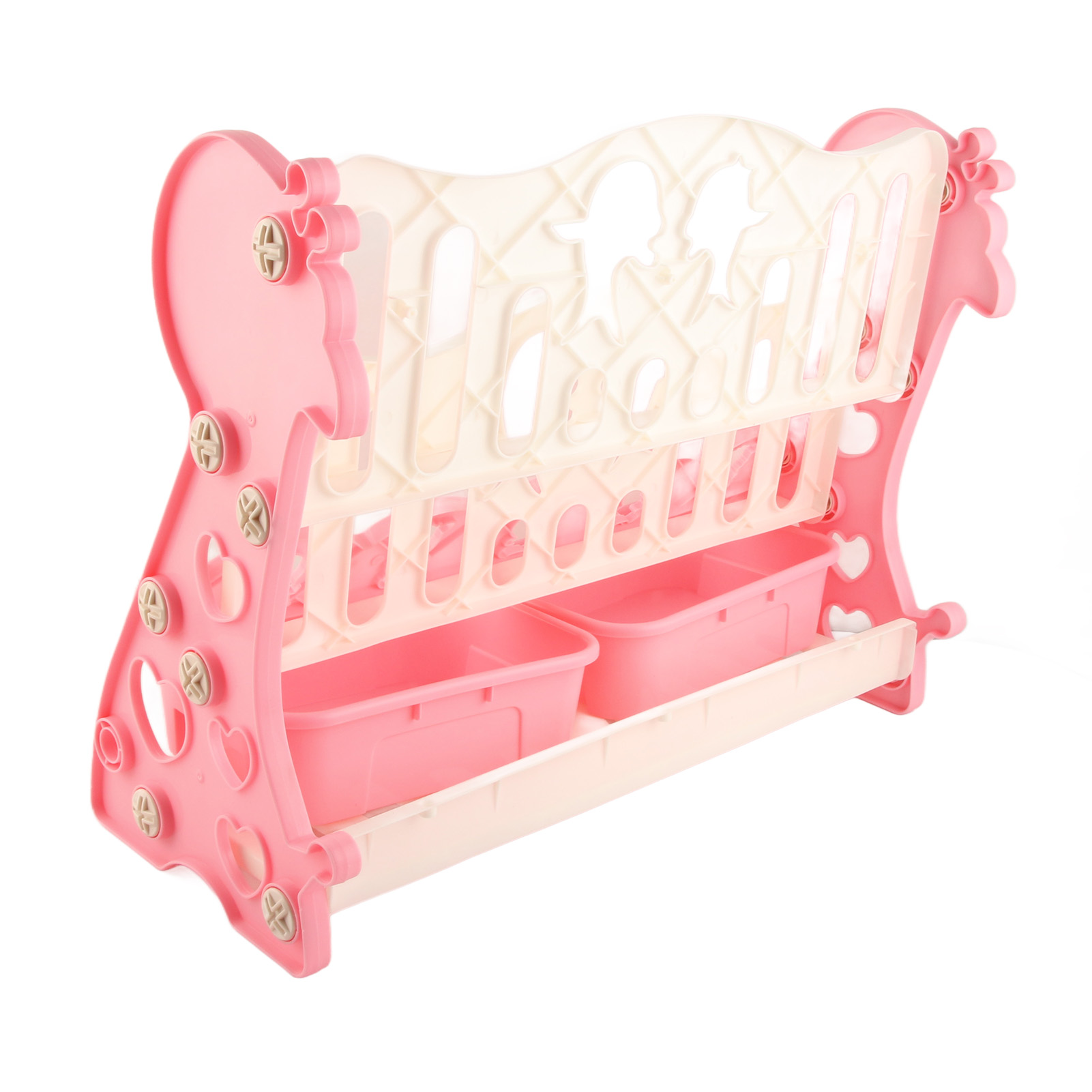 Dreistöckiges Kinderbücherregal Mit Rahmen, 41,5 X 23,5 X 53,5 Mm, Einfaches, Freistehendes Aufbewahrungsregal Für Babyspielzeug, Bücherregal, Bilderbuchregal Aus Kunststoff Mit Cartoonmotiven.