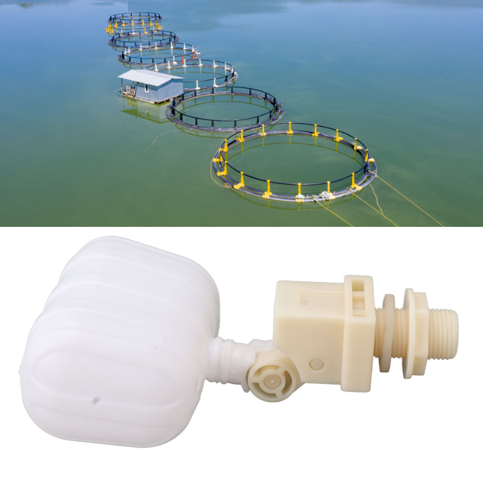 Automatisches Kugelventil Für Wasserzulauf Mit Externem G1/2-gewinde Für Fischzuchtbetriebe – Zubehör Für Wasservorhänge – Wandmontierter Aquariumschwimmer – Kunststoffschwimmer Für Wassertanks