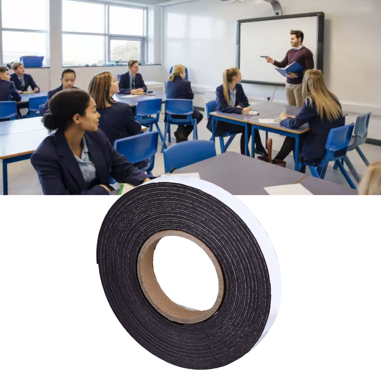 Flexible Magnetische Gummistreifen Mit Kleberückseite, Starke Magnete, Magnetische Werbe- Und Lernaufkleber, Magnetische Lehrmaterialien, Tafelaufkleber, Magnetrollen