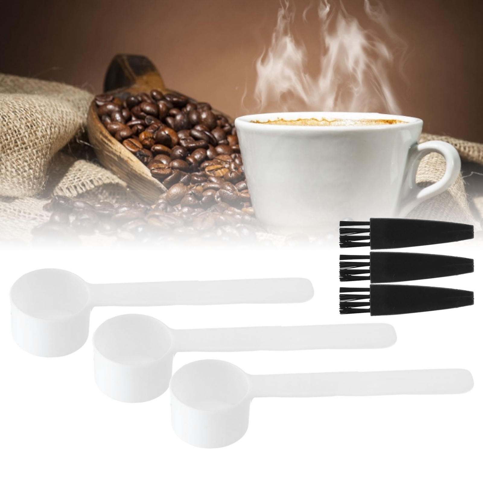 Messlöffel- Und Pinselset Für Kaffee, 4 G (pinsel + Messlöffel)