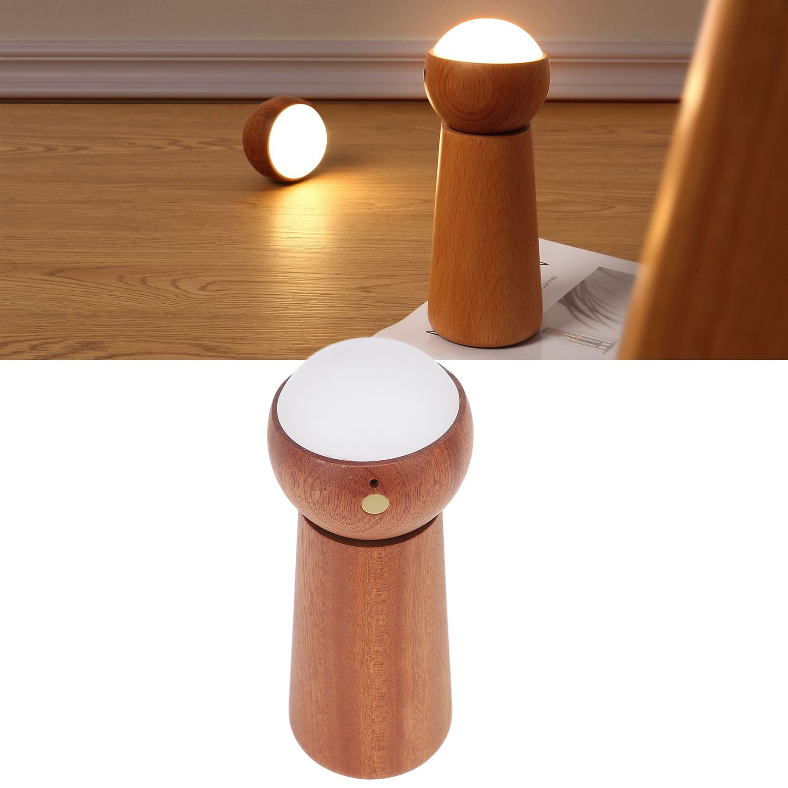 Neue, Smarte, Sprachgesteuerte Lampe Aus Massivholz, Ideales Geschenk, Smartes, Sprachgesteuertes Nachtlicht.