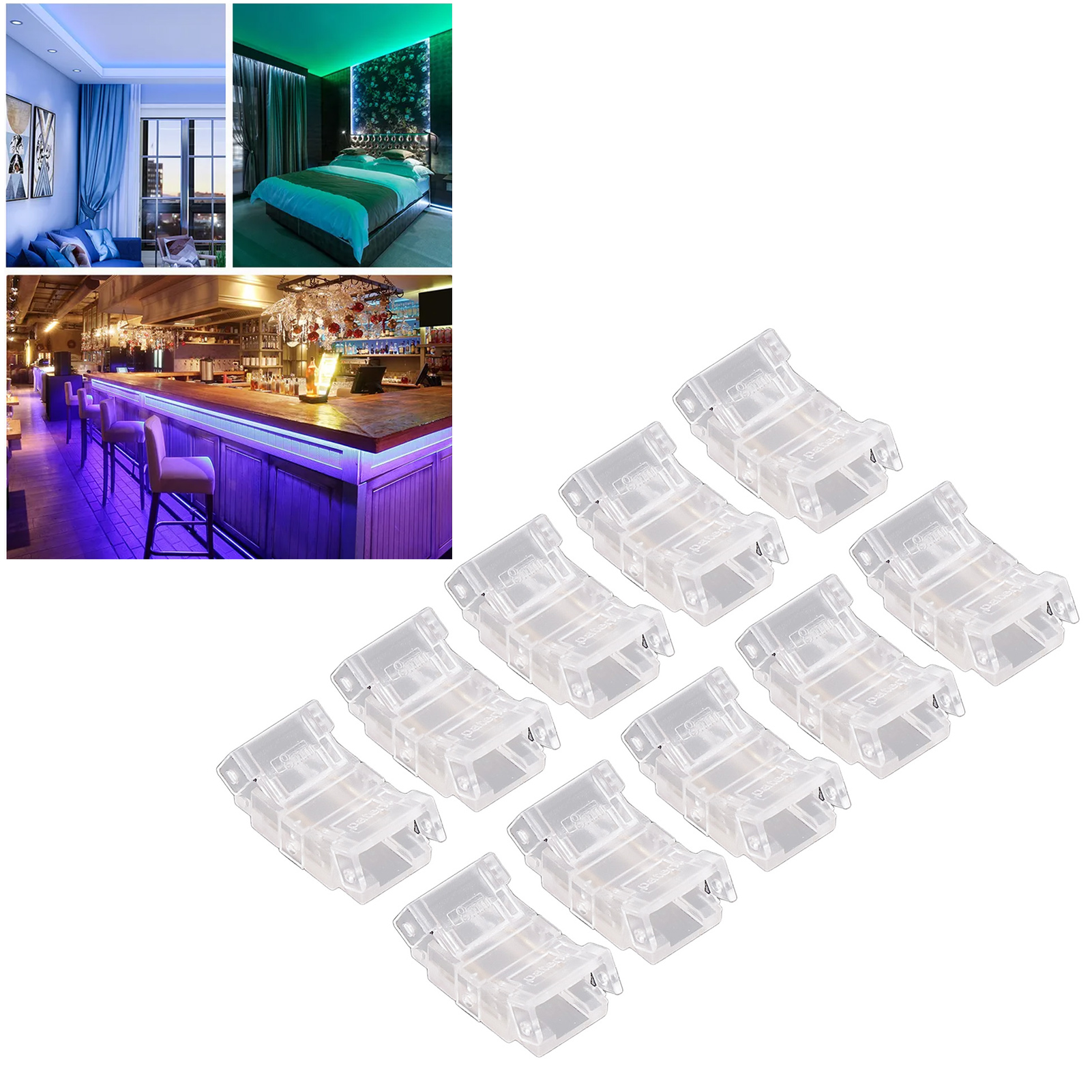2-polige 8-mm-led-streifenverbinder, Schnelle Streifen-zu-streifen-verbindung, Kein Spalt, Kein Löten