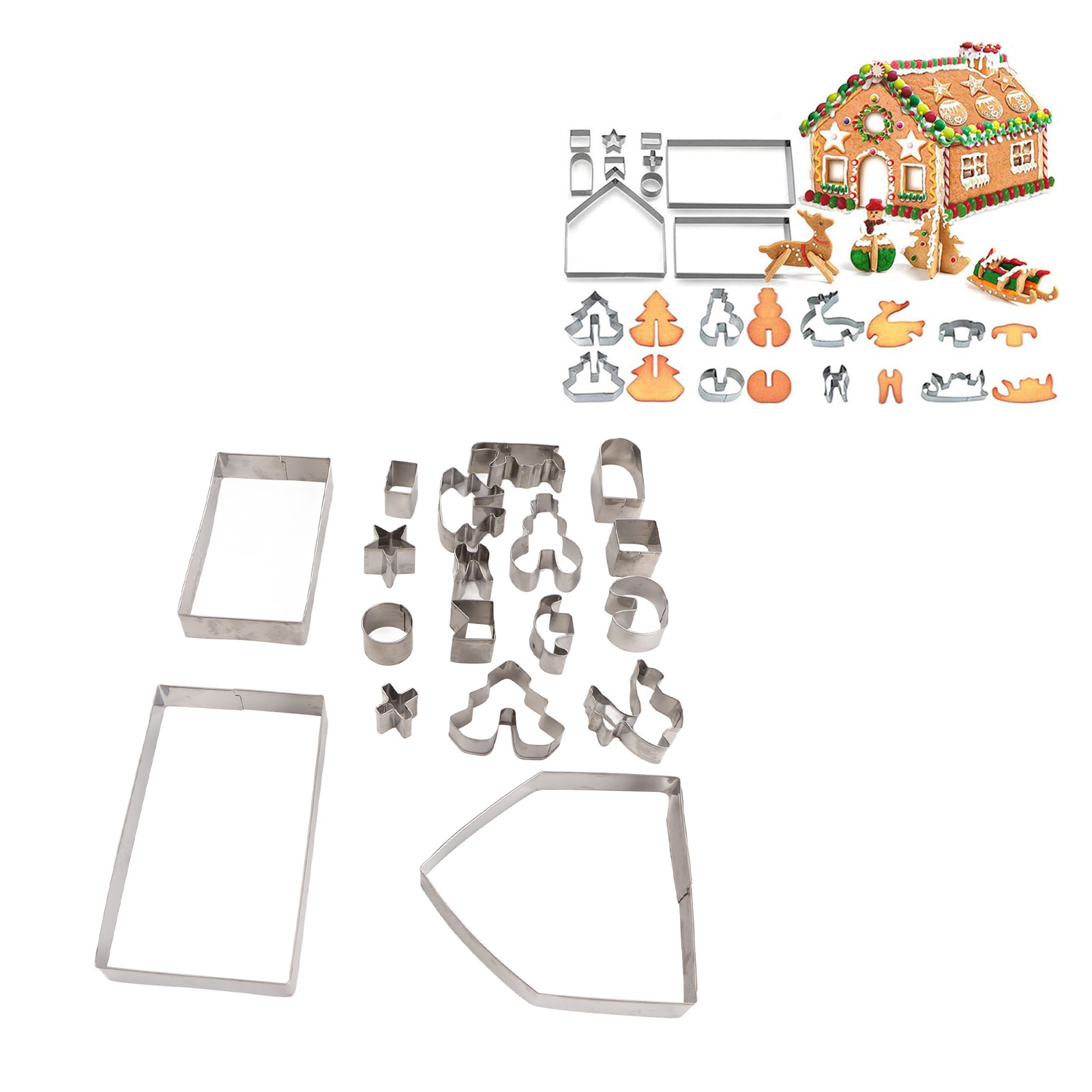 18-teiliges Backset, 3d-ausstechform Aus Edelstahl/weihnachtsplätzchenform
