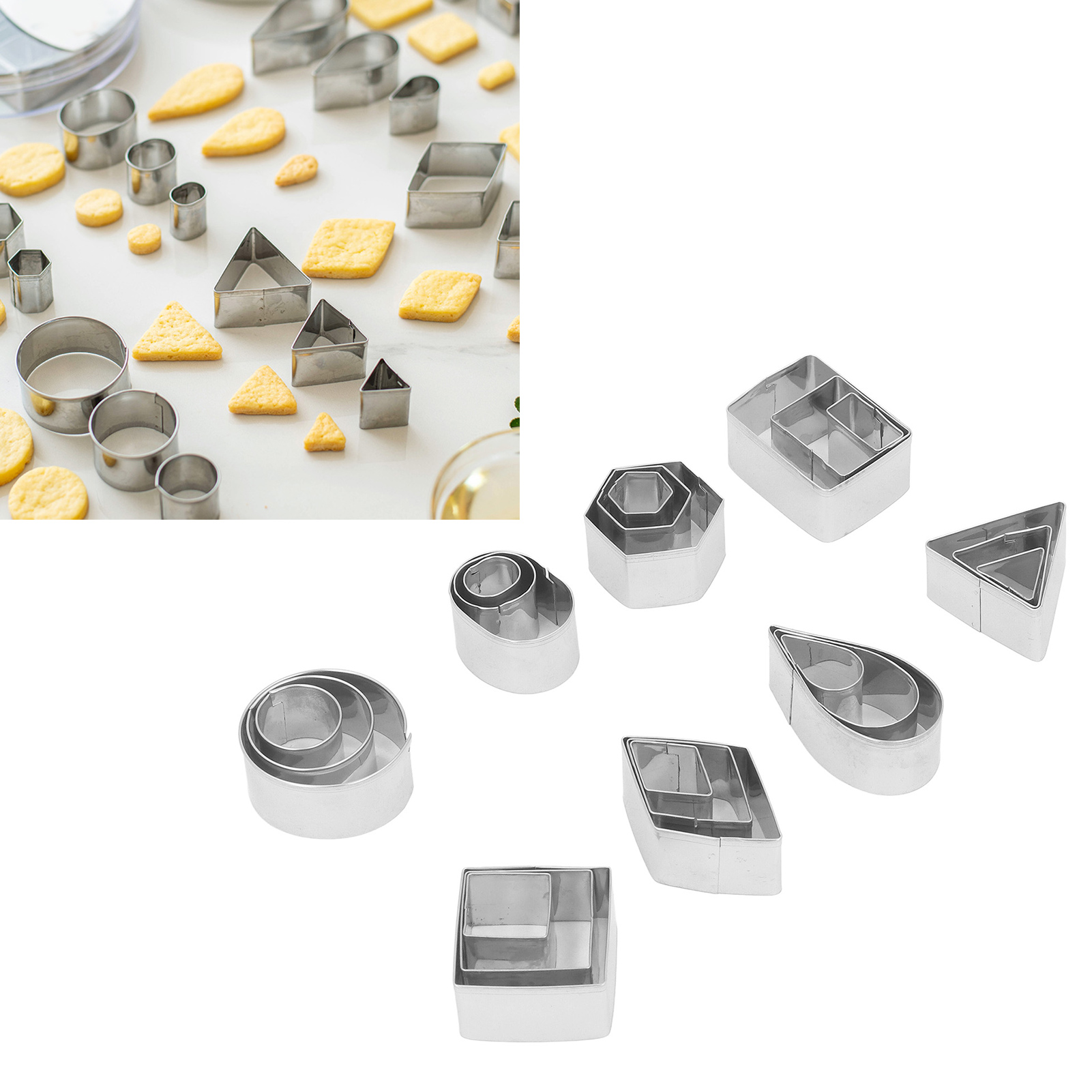 Set Mit 24 Geometrischen Ausstechformen Zum Ausschneiden Von Geometrischen Diy-mustern.