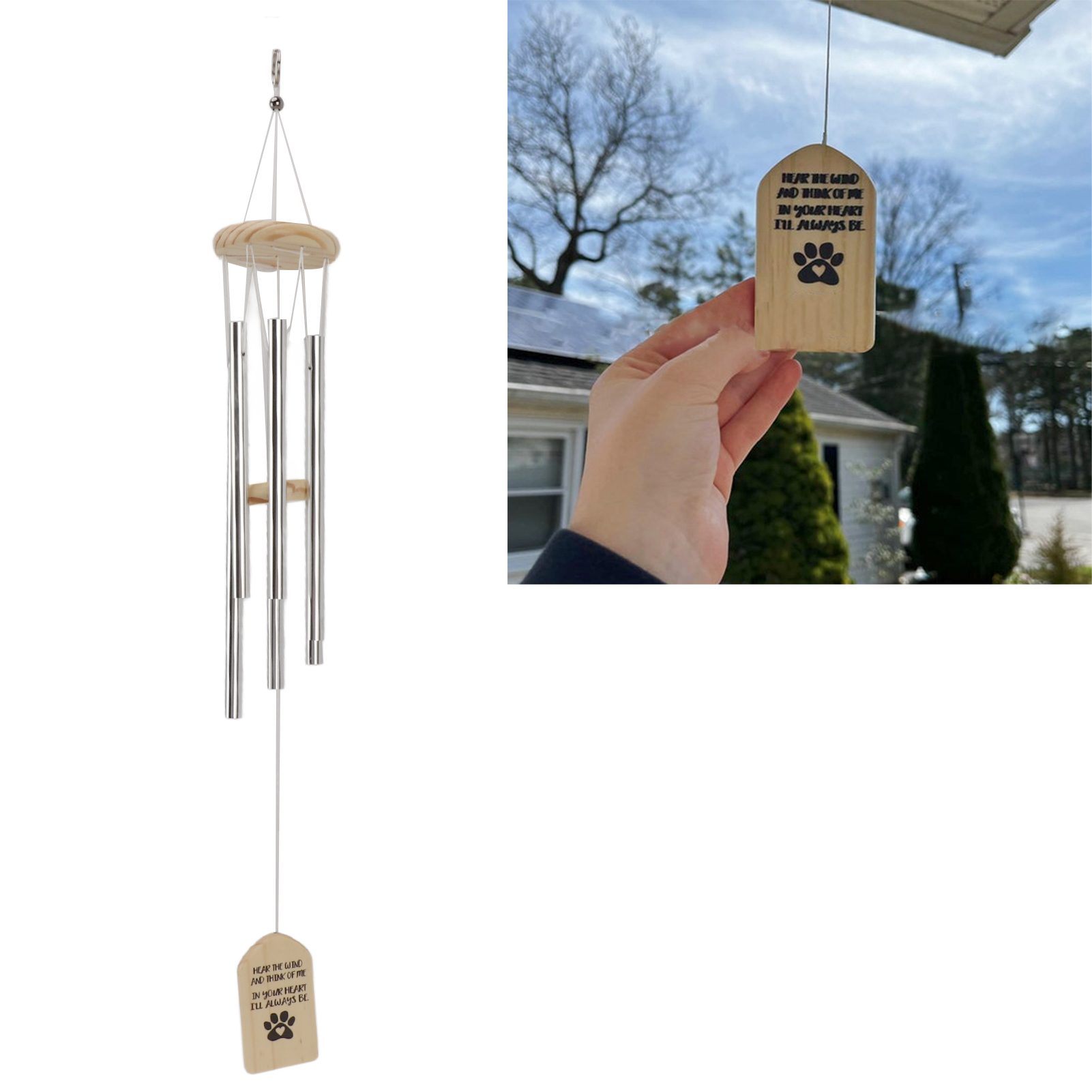 Gedenk-windspiel Für Haustiere, Personalisierter Dekorativer Gartenanhänger Aus Holz Für Hunde