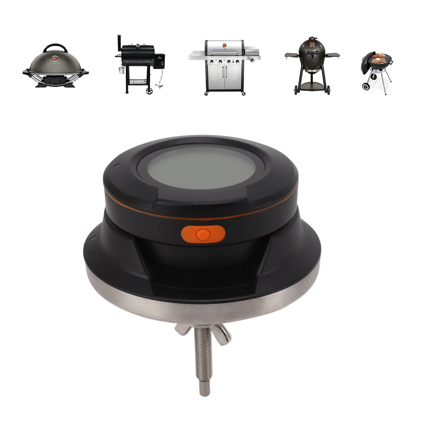 Kabelloses Bluetooth-thermometer Für Grills Mit Digitalanzeige Und App Zur Messung Der Lebensmitteltemperatur. 4-poliger Stecker.