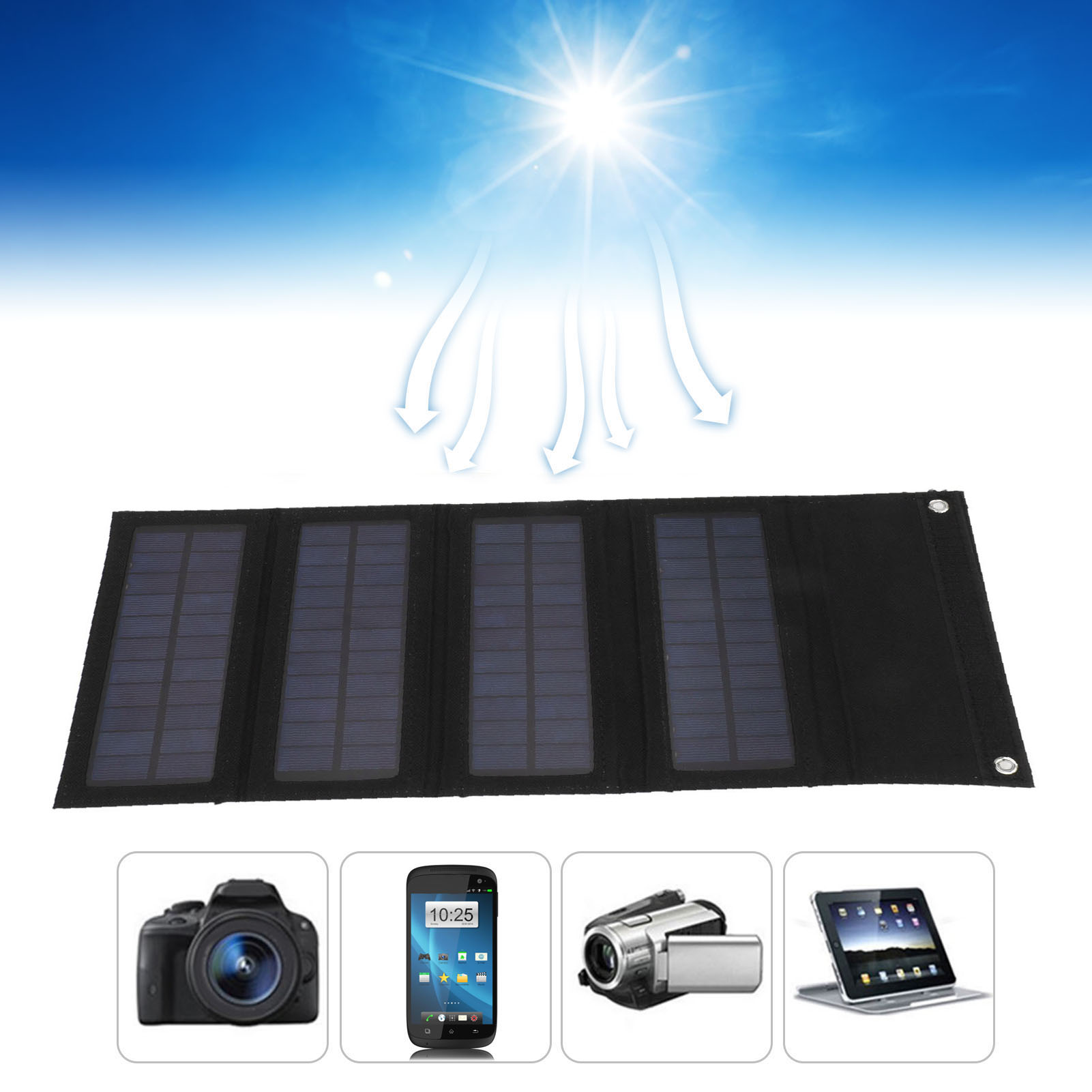 Faltbare 40w Solarladetasche, Tragbares Notfallladegerät Für Den Außeneinsatz, Mini-handyladegerät, Schwarz.