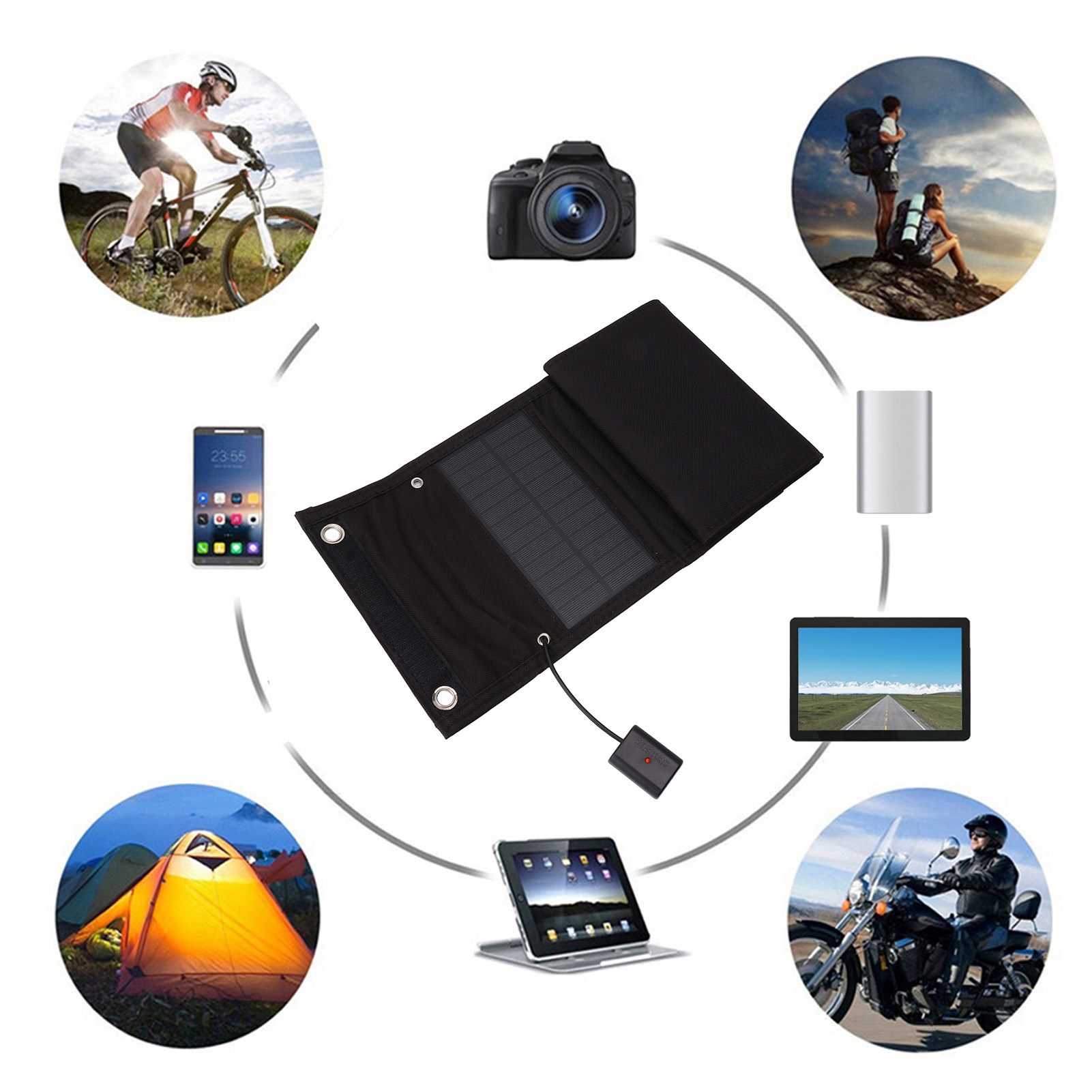 20-w-solarpanel Für Den Außenbereich, Faltbare Und Wasserdichte Solartasche, Solarzelle, 5-v-usb-ausgang