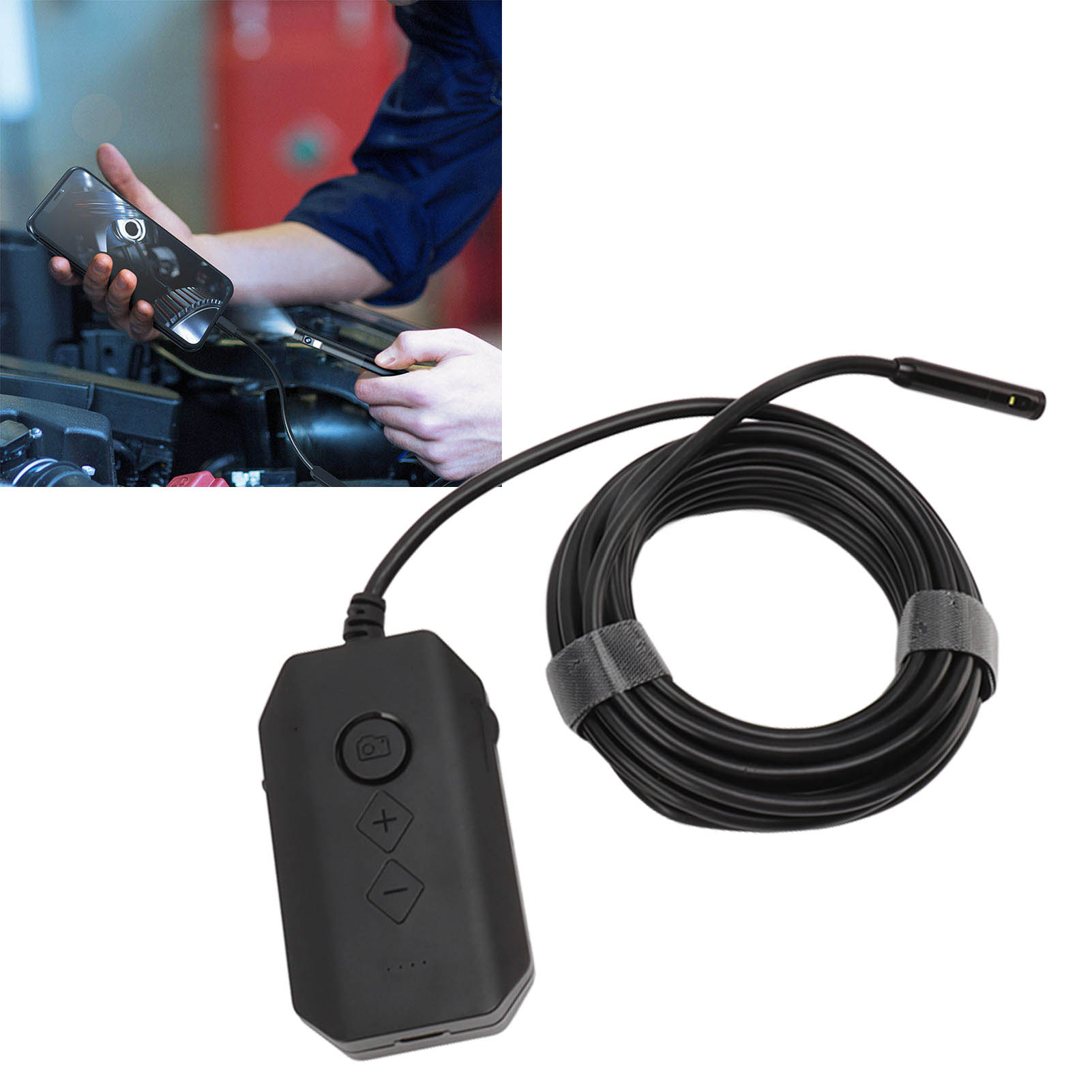 Endoskop Mit Zwei Linsen, 7 Led-leuchten, 7,9 Mm Hochauflösender Untersuchungskamera, 5 Meter Kabel, Wasserdichtes Endoskop.