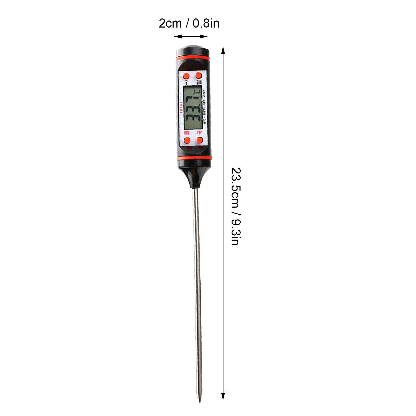 Schwarzes Küchenölthermometer, Elektronisches Lebensmittelthermometer Zur Messung Der Kochtemperatur