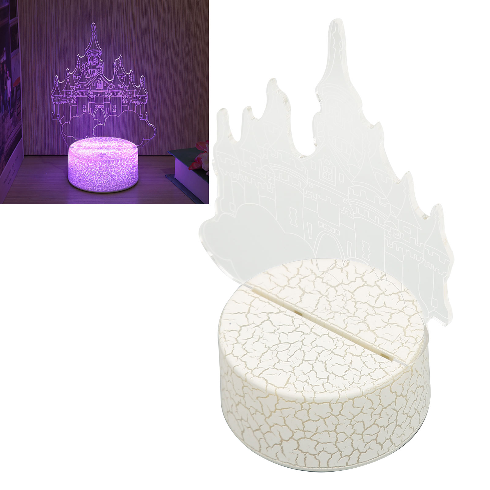 Kreatives 3d-led-nachtlicht Mit Sieben Farben Und Touch-fernbedienung, Nachttischlampe, Tischlampe, Weihnachtsgeschenk Für Babys, Stilllampe