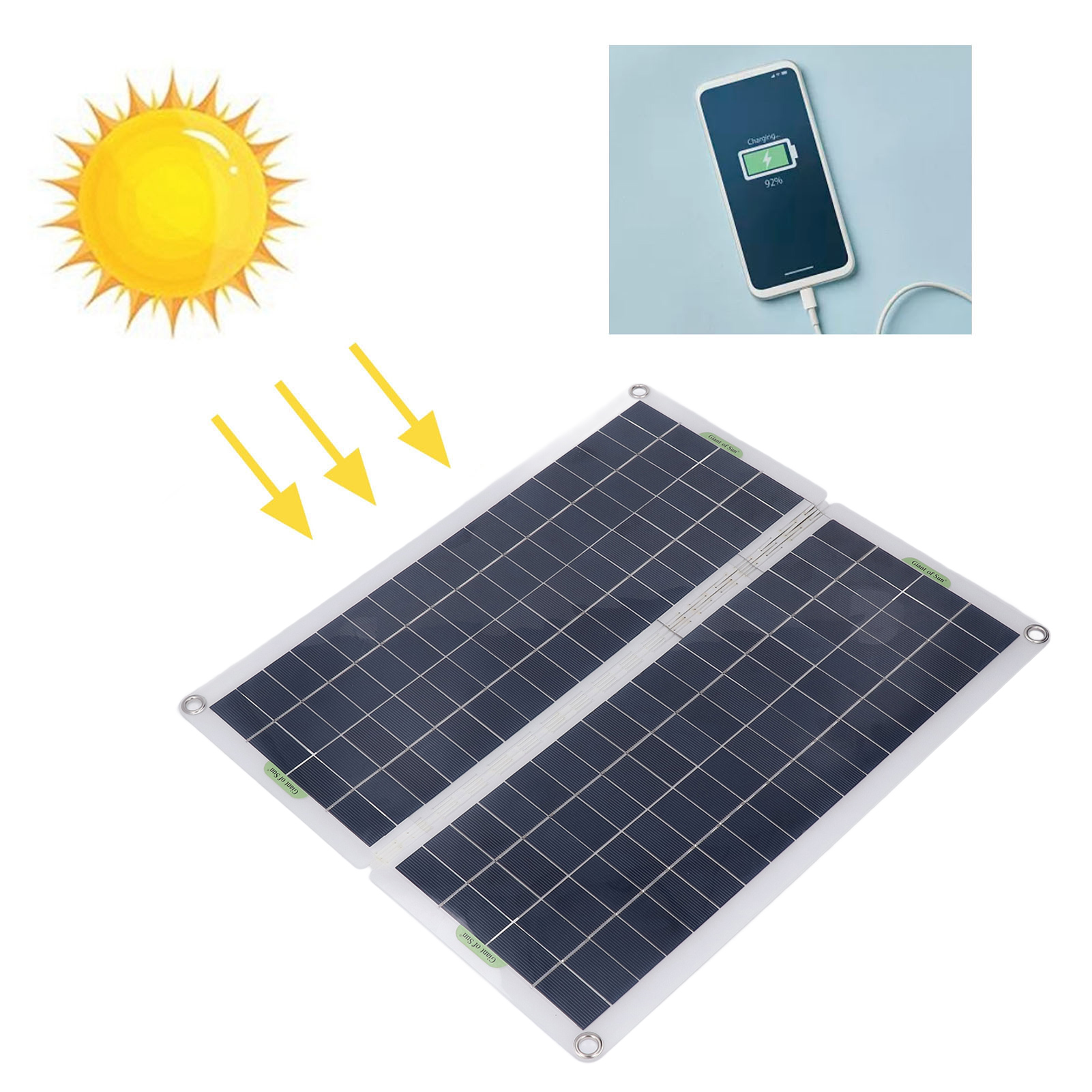 Faltbares, Tragbares 40-w-solarpanel Für Reisen Und Camping Im Freien, Solarbetriebene Handy- Und Autoladegeräte, Schnellladefunktion.