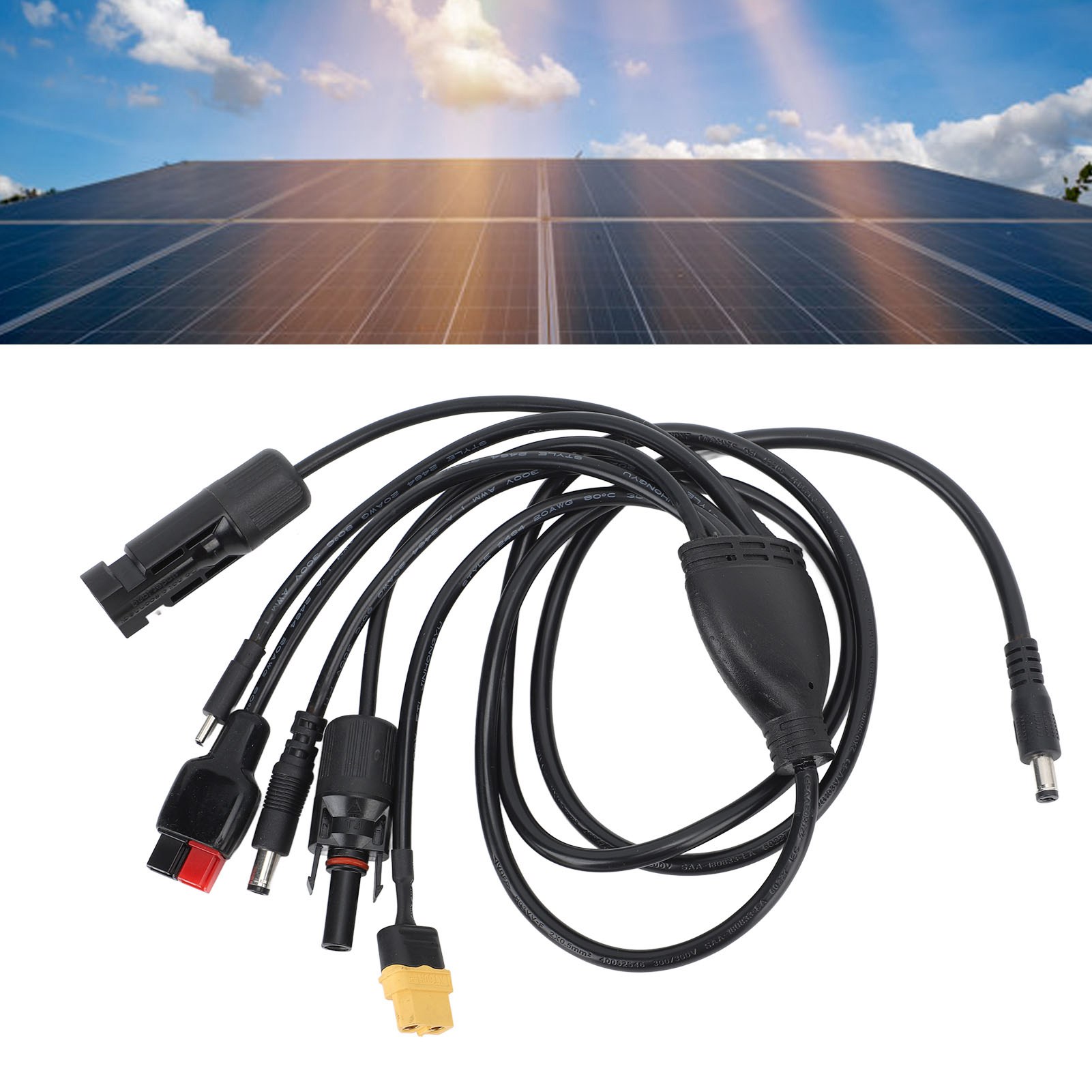 6-port-solarstromkabel (1,2 Meter): Dc-stecker Auf Xt60-stecker, Mc4-stecker/buchse, Usb-c, Anderson-stecker.