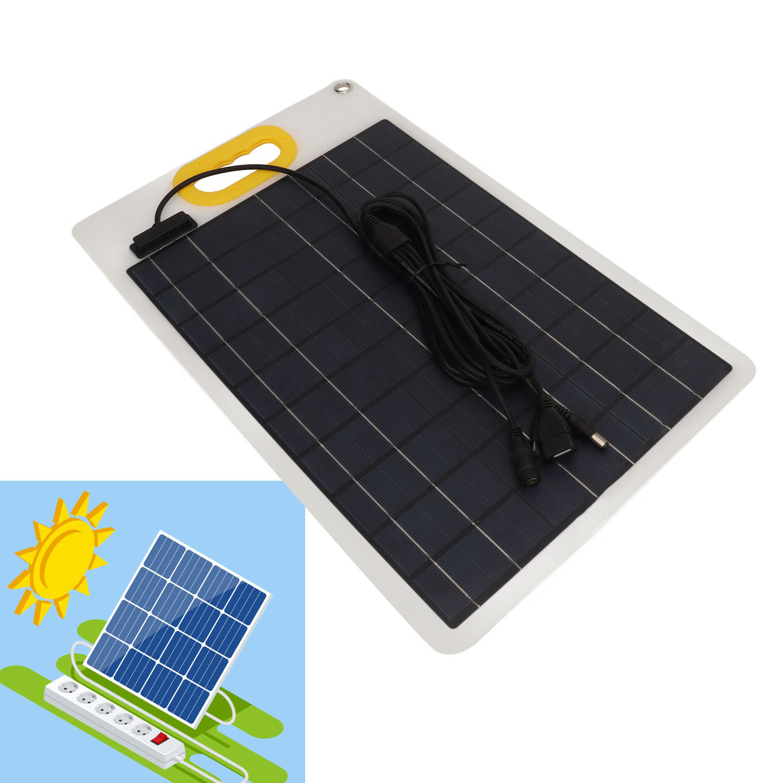 100w Dc12v/24v 5a Tragbares Solar-ladepanel Für Das Mobile Laden Von Mobiltelefonen, Computern, Energiespeichergeräten Usw. Im Freien.
