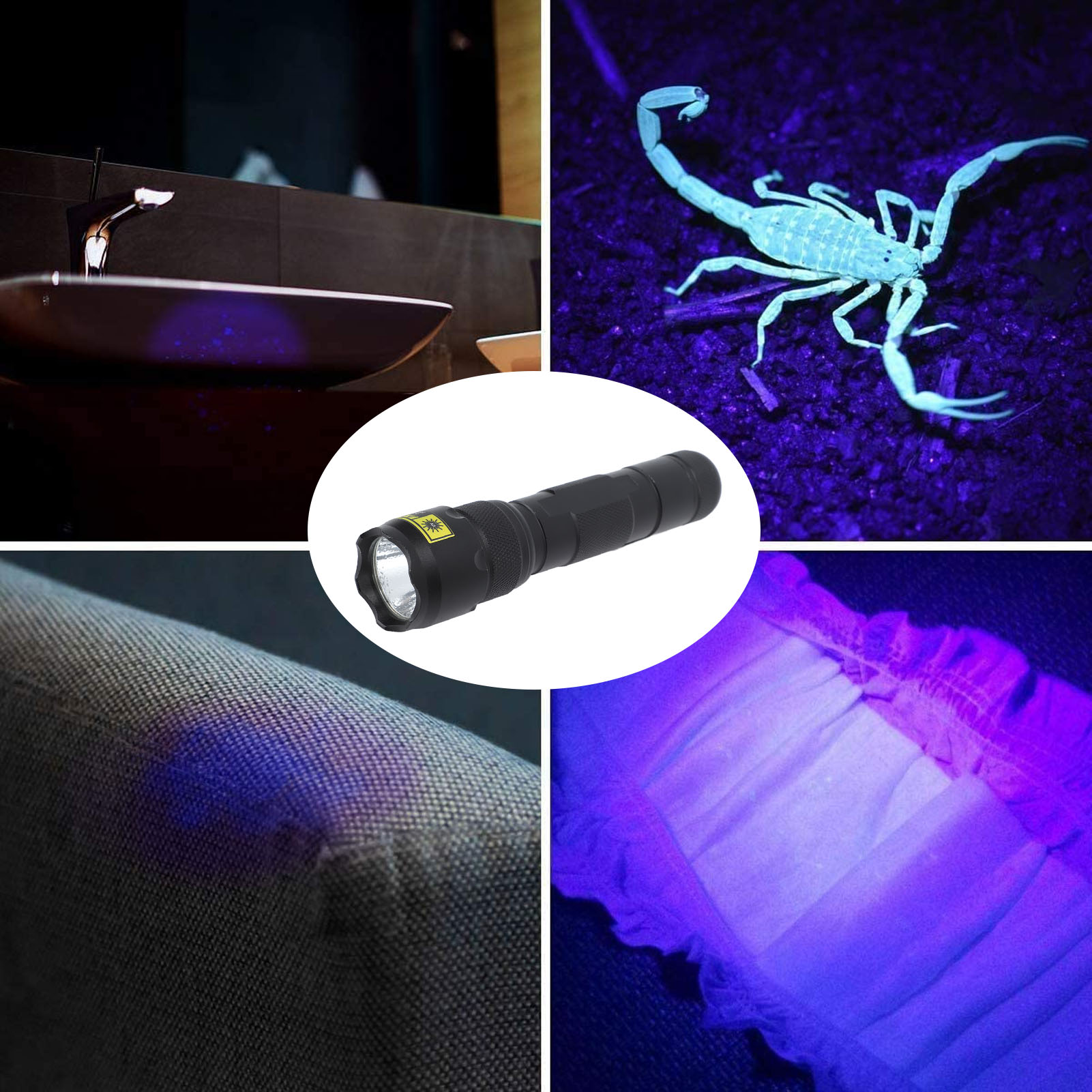 Mini-taschenlampe (395 Nm), Led-detektionstaschenlampe, Uv-taschenlampe, Banknotendetektor, Haustierurindetektor