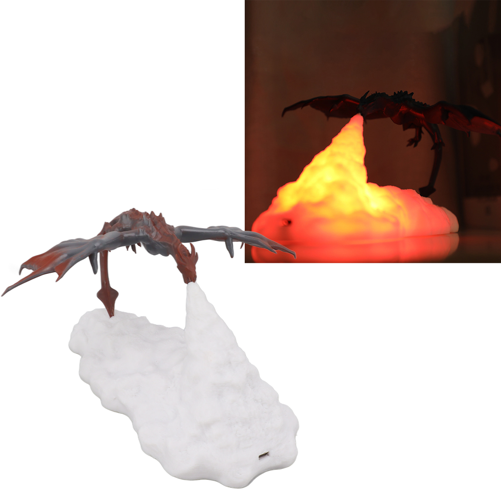 3d-gedrucktes Drachen-nachtlicht, Wiederaufladbares Drachen-nachtlicht, Drachen-weihnachtsgeschenk Für Kinder, Nachtlicht Für Jungen- Und Mädchenzimmer