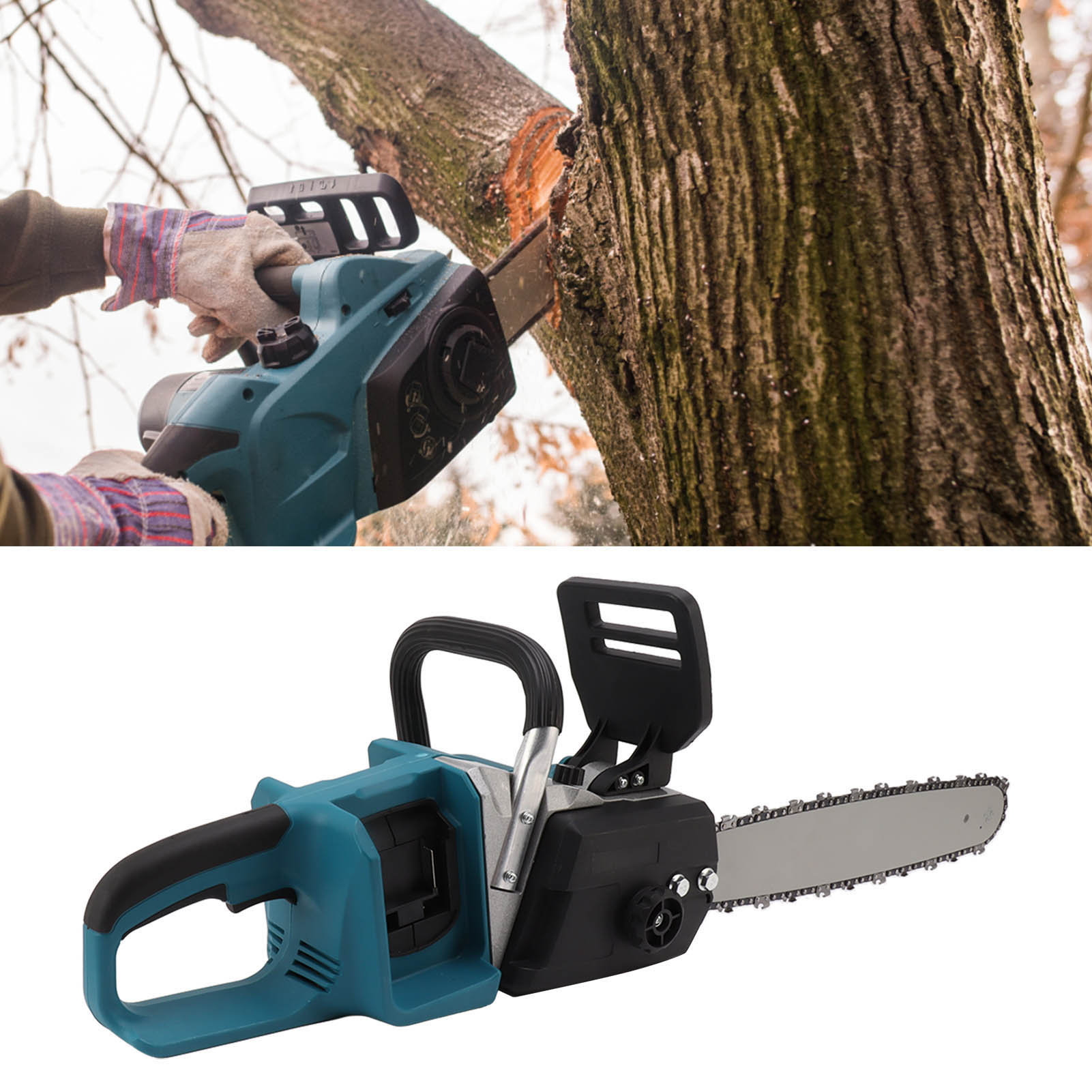 40 Cm (16 Zoll) Wiederaufladbare, Bürstenlose Elektrokettensäge, Ohne Akku, Für Holz- Und Gartenarbeiten, 2000 W