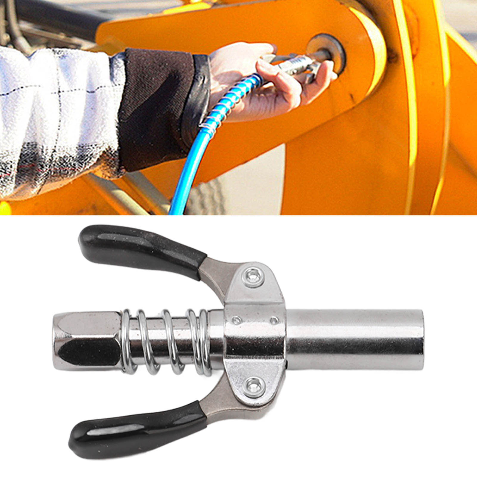 Fettpressdüse, Elektrisch/manueller Hochdruck-fettspender, Fettpressdüsenkopf Mit Doppelgriff Und Verriegelung, G1/8 Innengewinde