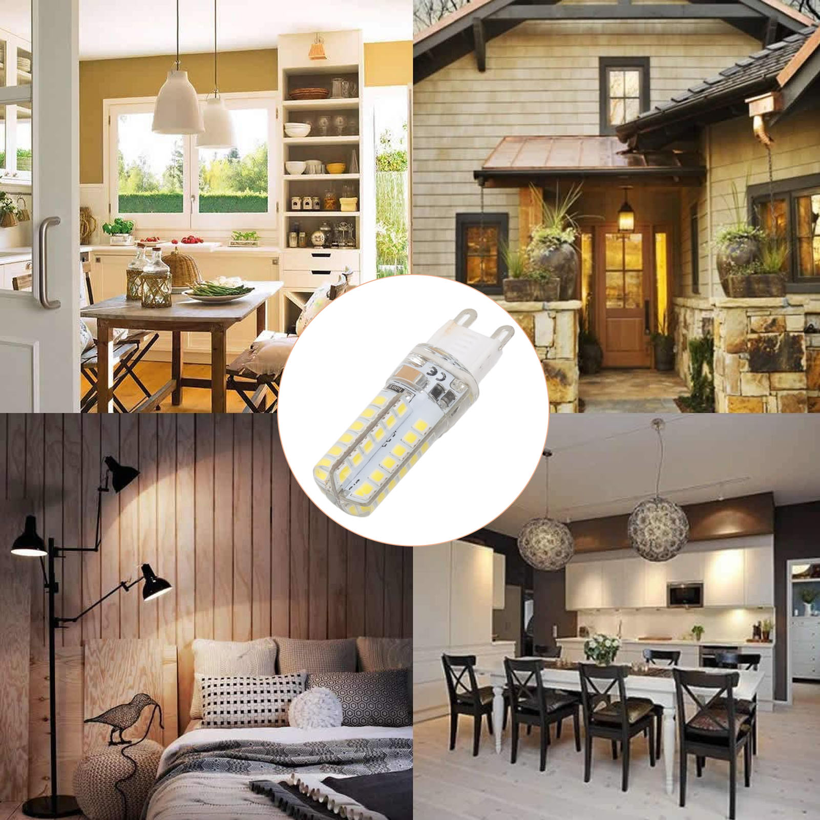 G9 Led-lampe, Dimmbare Led-lampe, 6000 K Weißes Licht, 48 Leds, Flimmerfreie Led-pendelleuchte