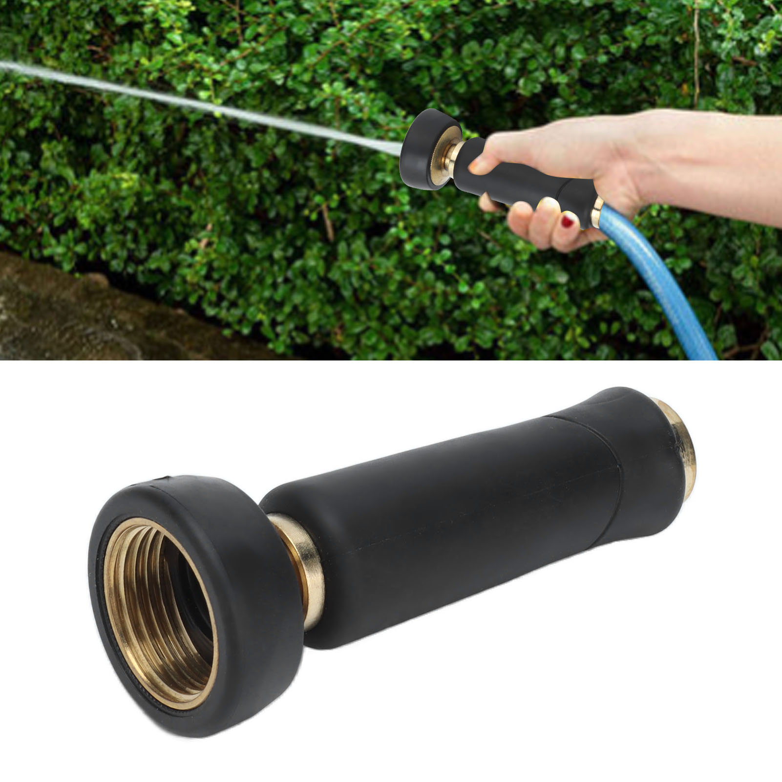 Hochdruck-wasserpistole Mit 10 Cm (4 Zoll) Innengewinde Und Messingbeschichtung, Ideal Für Hausgartenarbeiten, Autowäsche Und Verstellbare Gartenschlauchdüsen.