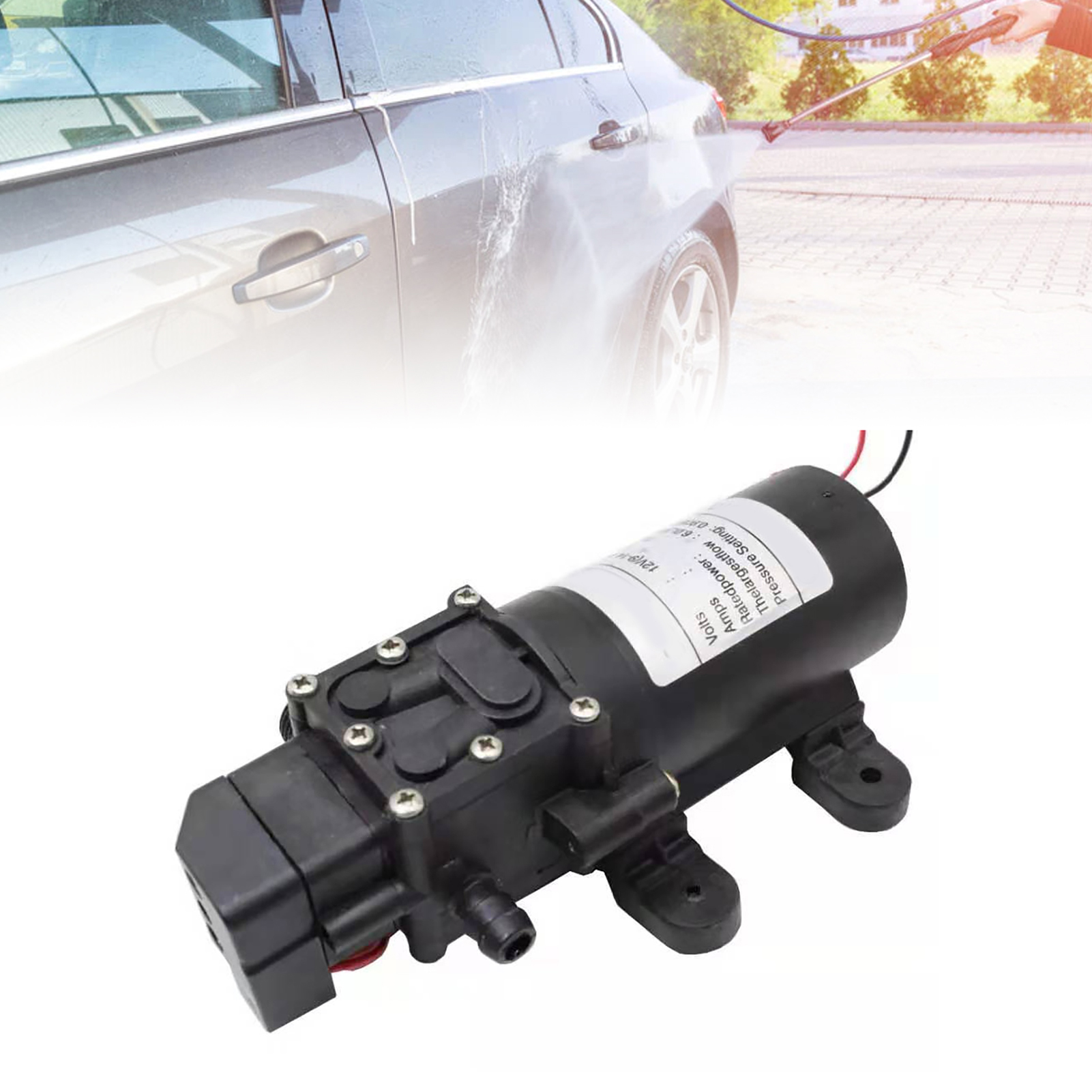 Haohui 12v Intelligente Miniatur-elektromembranpumpe Mit Druckschalter Und Rückschlagventil, 72w, Für Auto-hochdruckreiniger