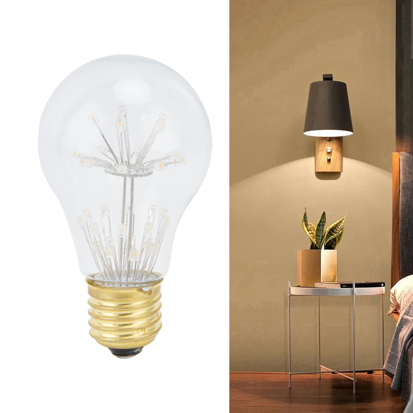 Dekorative Glühbirne Im Antik-stil, Ideal Für Gärten Und Partys. Edison-led-glühbirne Mit Sternenhimmel-effekt, E27-sockel, 3 W, 85–265 V, Warmweißes Licht.