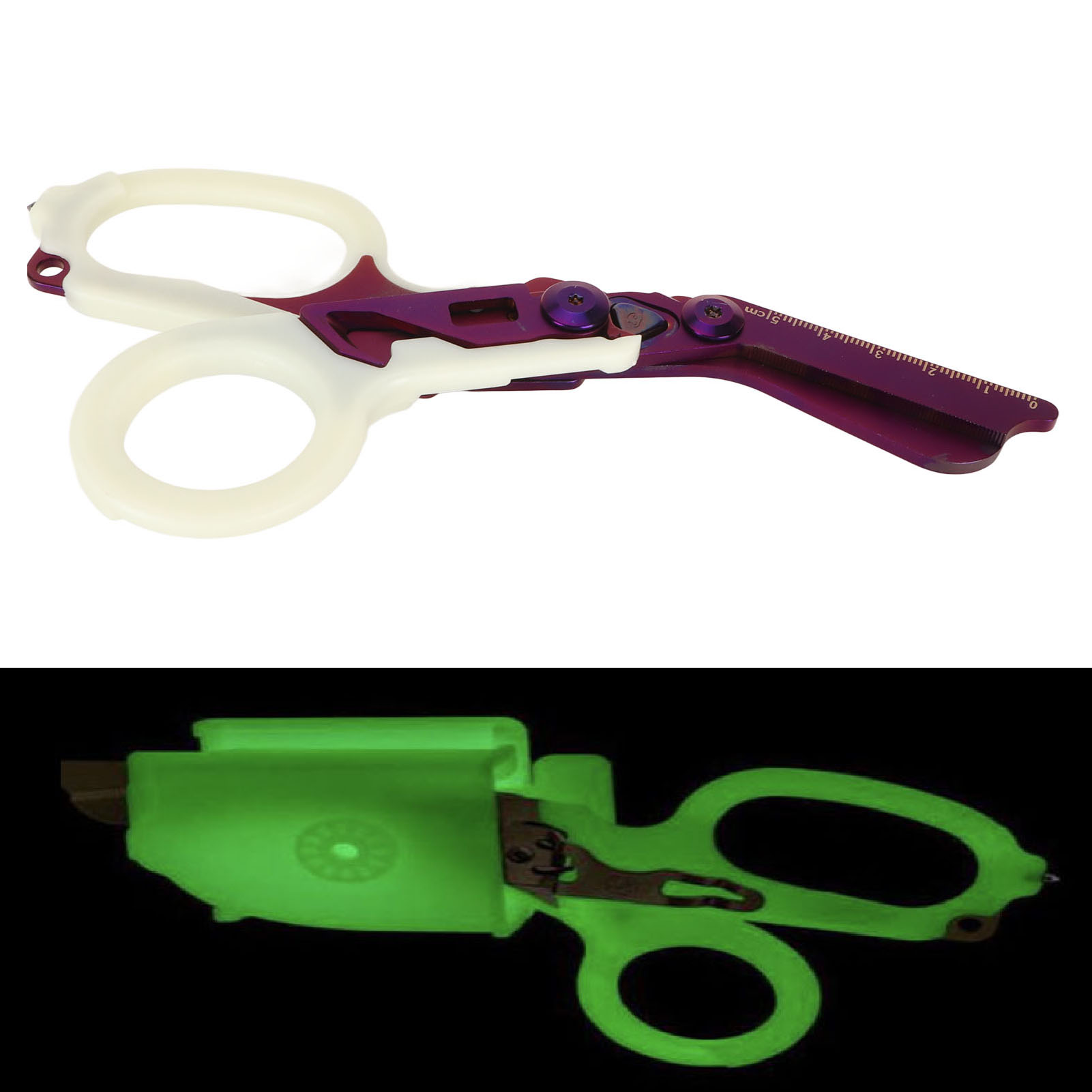 Phosphoreszierende Multifunktionsschere, Multifunktionsschere Aus Edelstahl, Taktische Zange, Kleine Erste-hilfe-schere, Phosphoreszierende Violette Taktische Schere