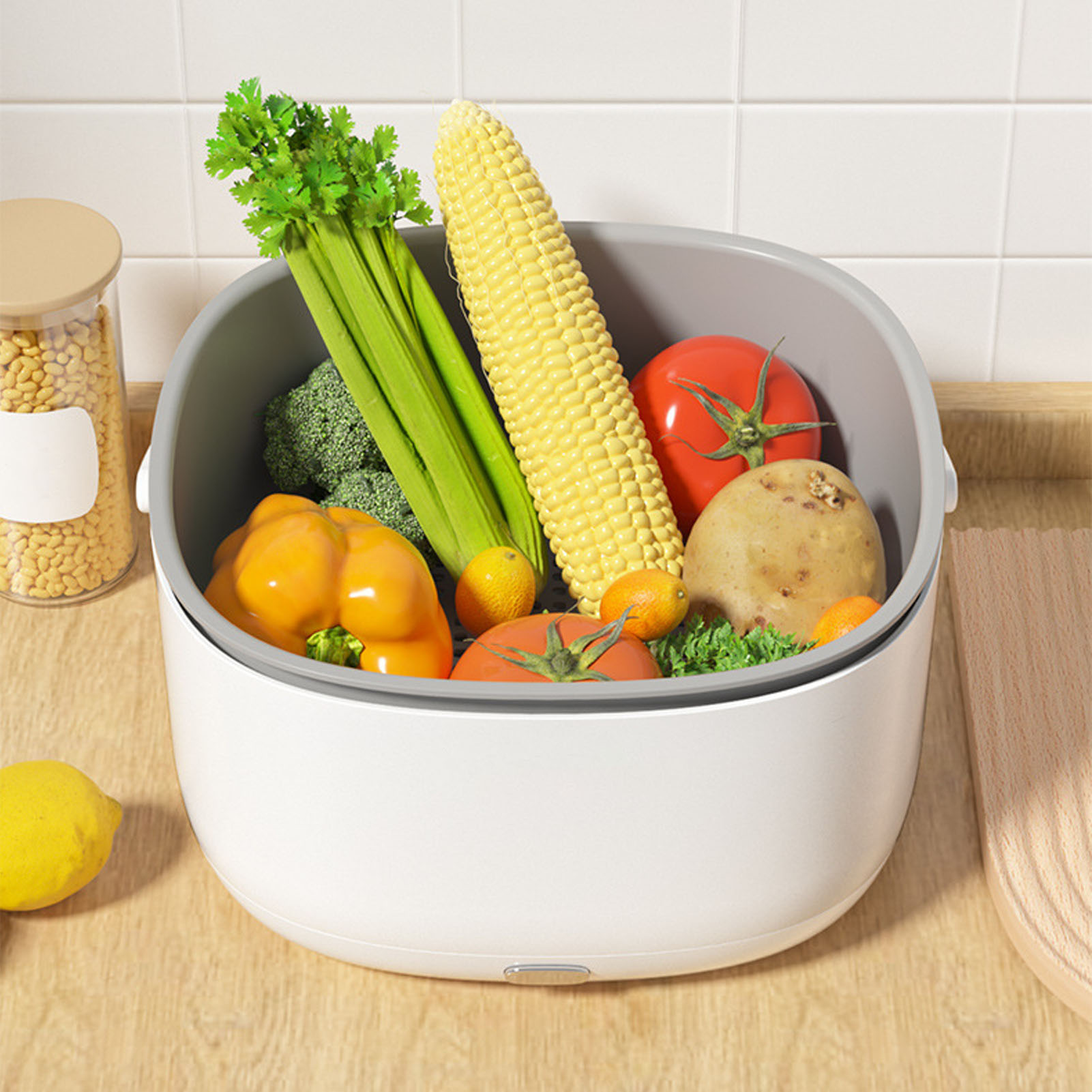 Tragbare Waschmaschine Für Obst Und Gemüse Zur Verwendung Zu Hause, Entfernt Pestizidrückstände Von Obst, Fleisch Und Gemüse.