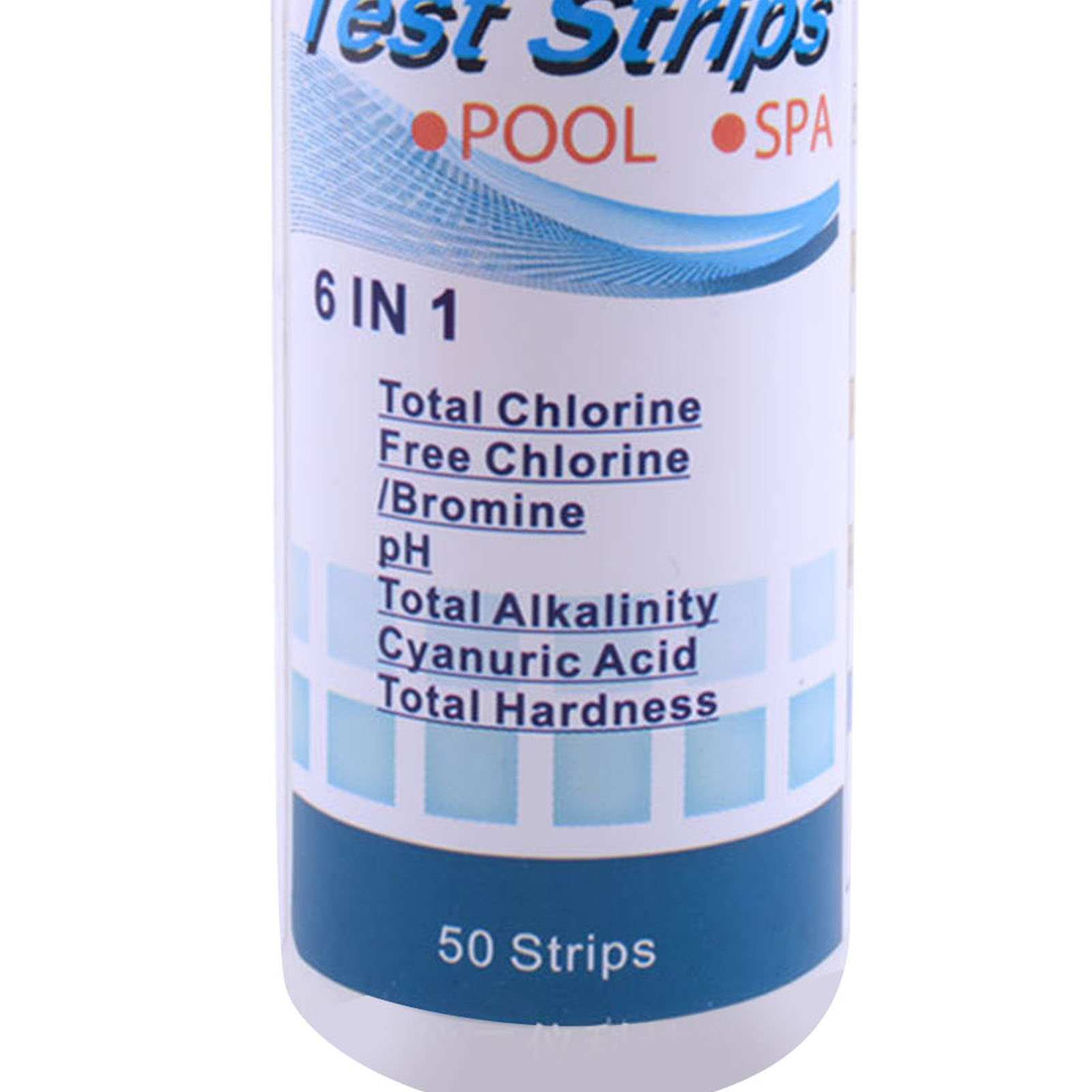 Teststreifen Für Die Schwimmbadwasserqualität: Ph-wert, Säure-/alkalinität, Gesamthärte, Chlor Und Mehr (6-in-1-teststreifen).