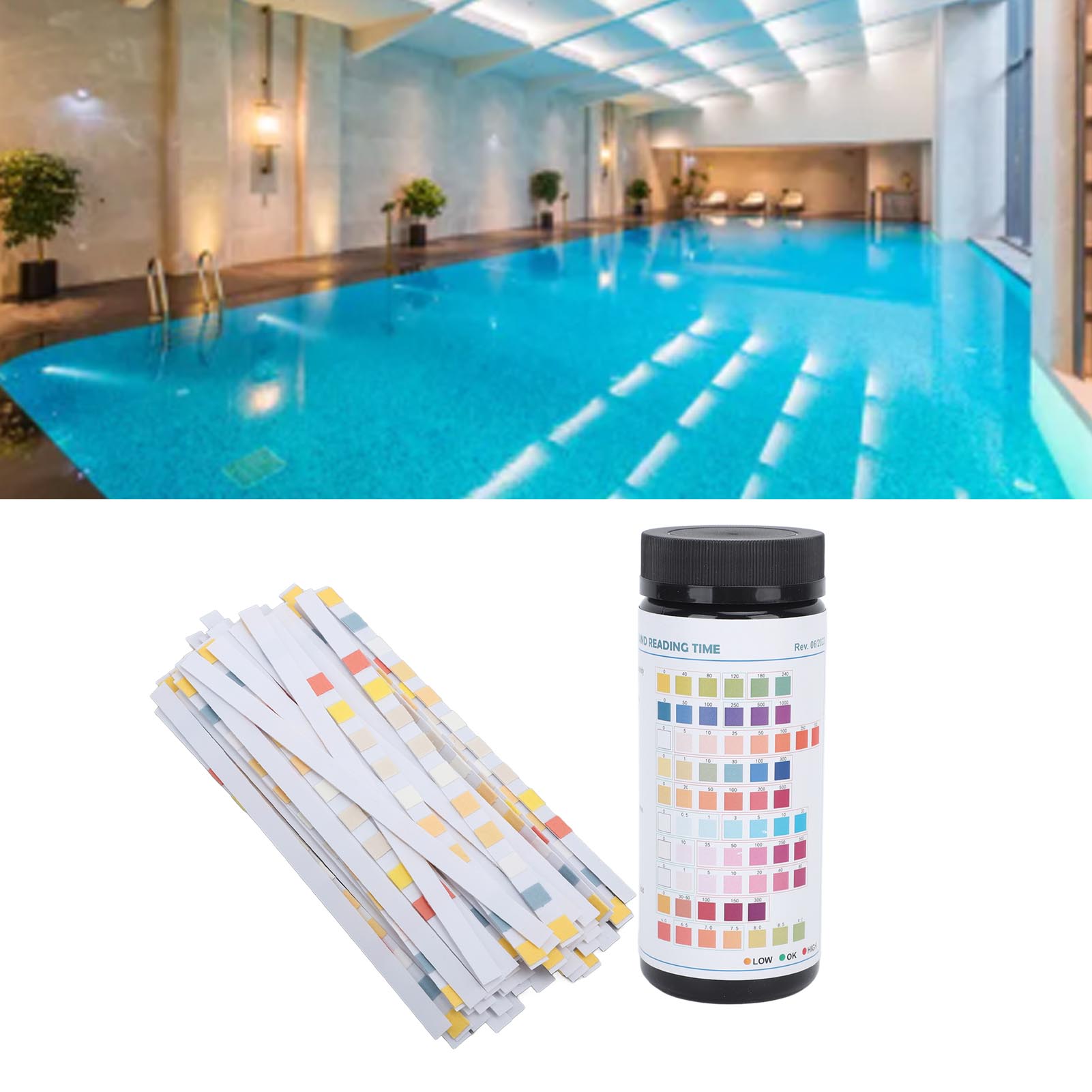 100 Teststreifen Pro Packung, 10-in-1-test Für Trinkwasser, Fischteiche, Wasserfilter, Aquarien, Präzise Wasseranalysen, Whirlpools, Thermalquellen, Nitrit- Und Ph-wert-bestimmungen