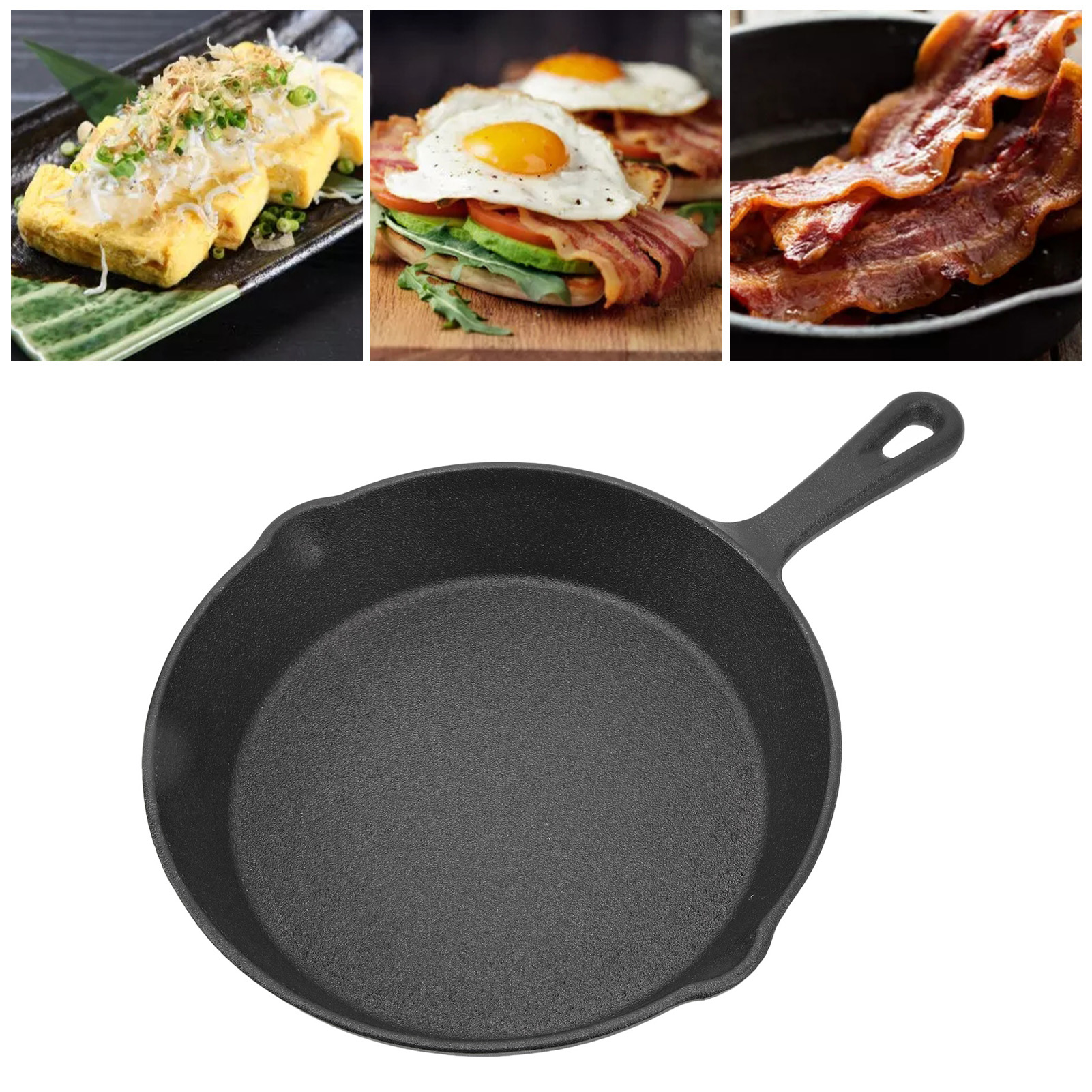 Klassische Gusseiserne Pfanne, Grillpfanne, Zum Grillen Von Fleisch, Karamellisieren Von Steaks, Zubereiten Von Pfannkuchen Und Pizzen, 26 Cm Mini-bratpfanne Für Camping Und Outdoor-aktivitäten.