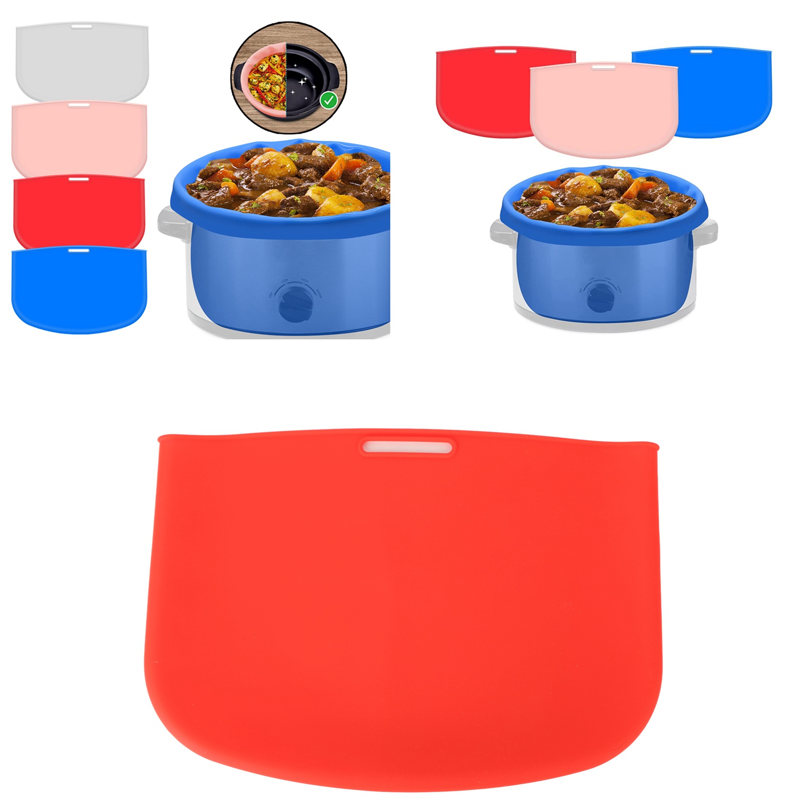Kleiner Silikonbeutel Für Schongarer, Auslaufsicher Und Leicht Zu Reinigen. Wiederverwendbarer Silikon-innenbeutel Für Crockpot-schongarer. Roter Innenbeutel.
