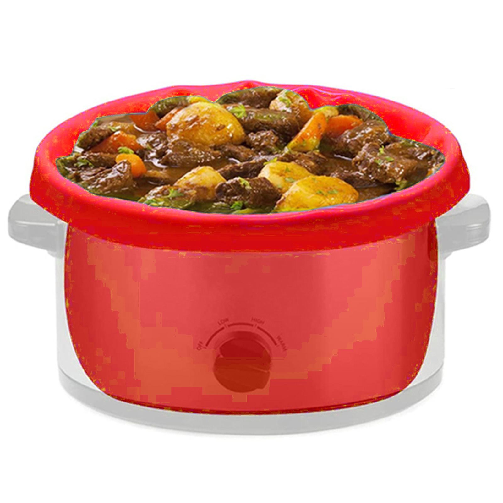 Großer Silikon-schongarerbeutel, Auslaufsicher, Leicht Zu Reinigen, Wiederverwendbarer Silikoneinsatz Für Crockpot-schongarer, Rot.