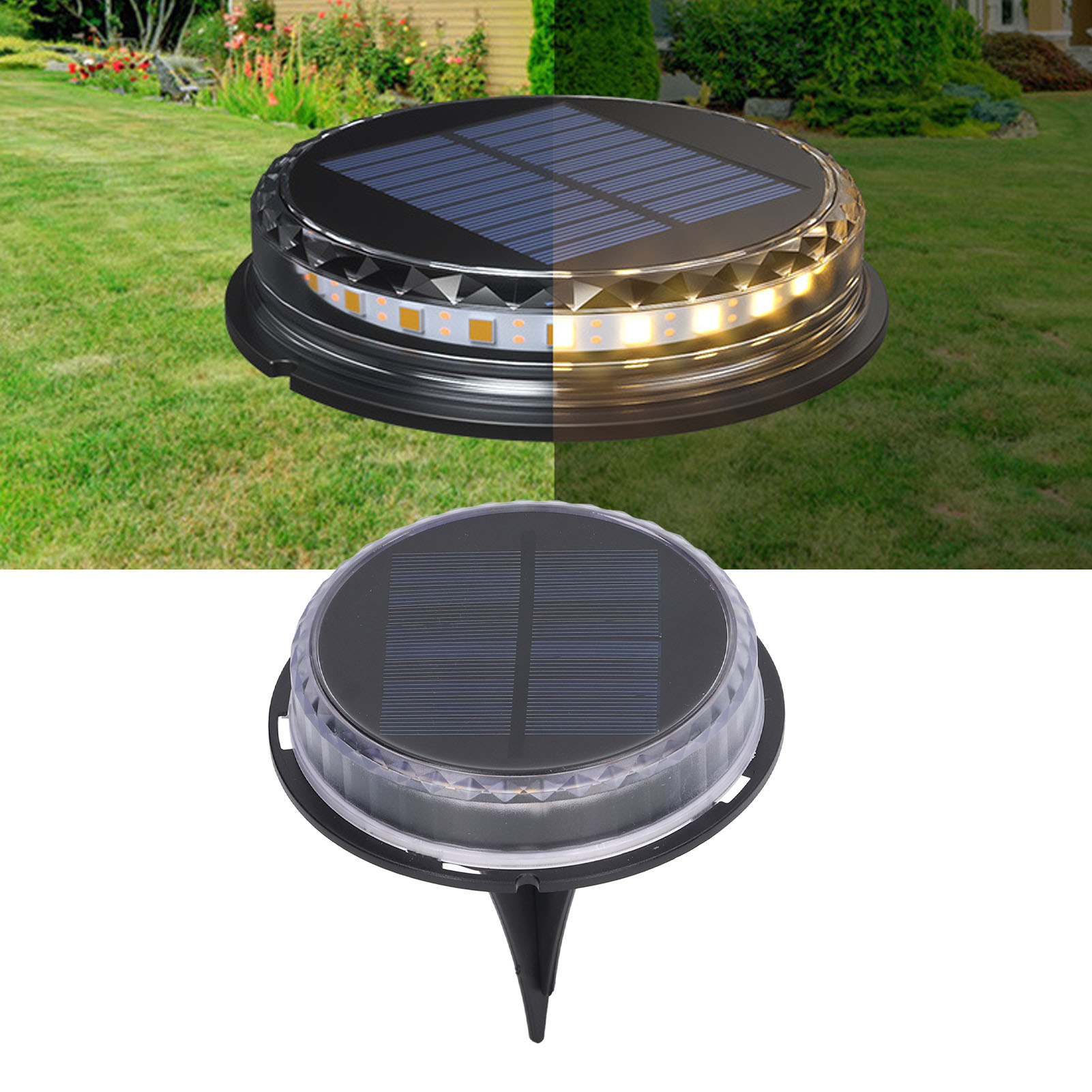 Solarbetriebene Gartenleuchten Für Den Bodeneinbau, Wasserdichte Led-außenleuchten, Rasen- Und Hofbeleuchtung