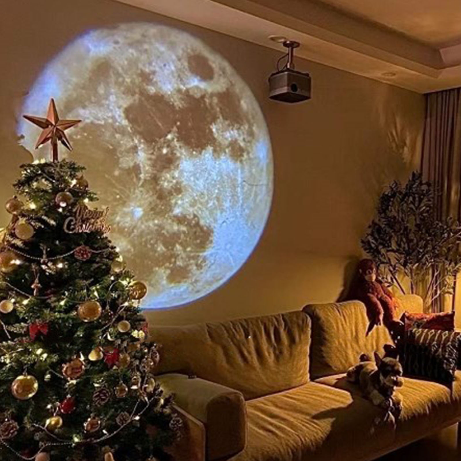 Mond-erde-projektor, Hintergrundbeleuchtung Für Live-streaming, Stimmungsvolles Nachtlicht Für Schlafzimmerfotografie (mond-edition)