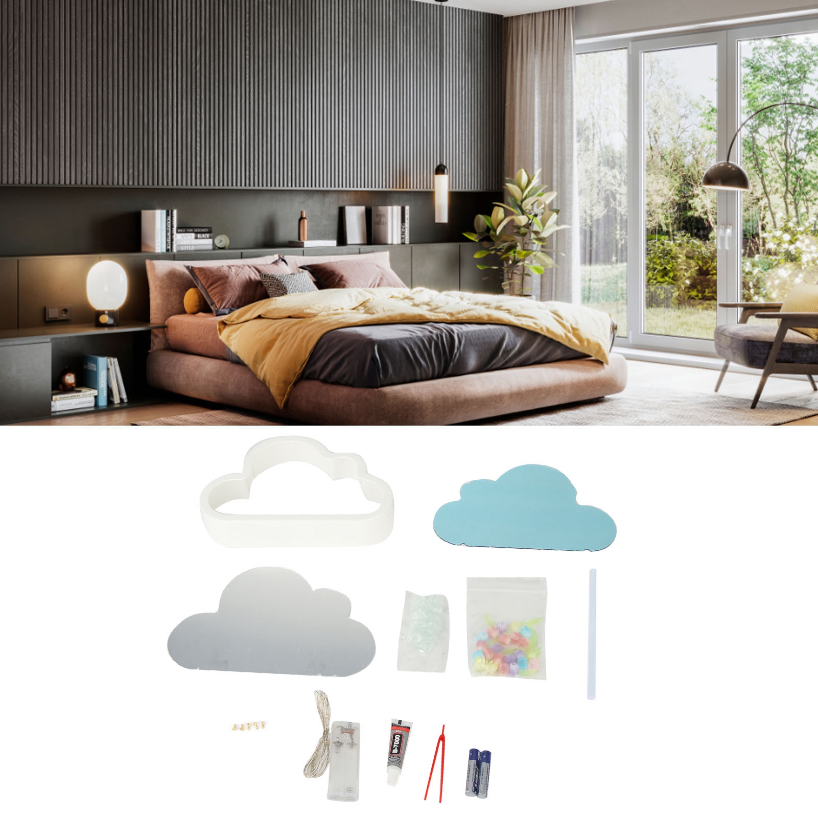 Diy-tulpen-wandnachtlicht, Kreative Wolkenlampe, Stimmungslicht, Zwanzig Bunte Wolken-fotorahmen
