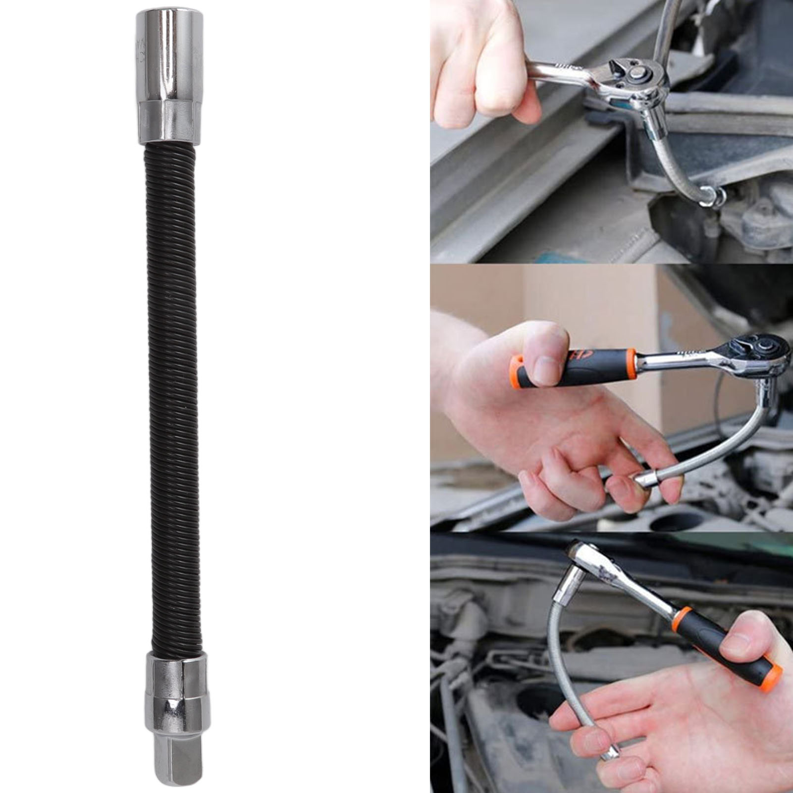 Flexible Verlängerung Für Elektroschrauber, Verlängerte Flexible Welle, Universelle Biegsame Welle, Kleiner Schwarzer 1/2"-schraubenschlüssel