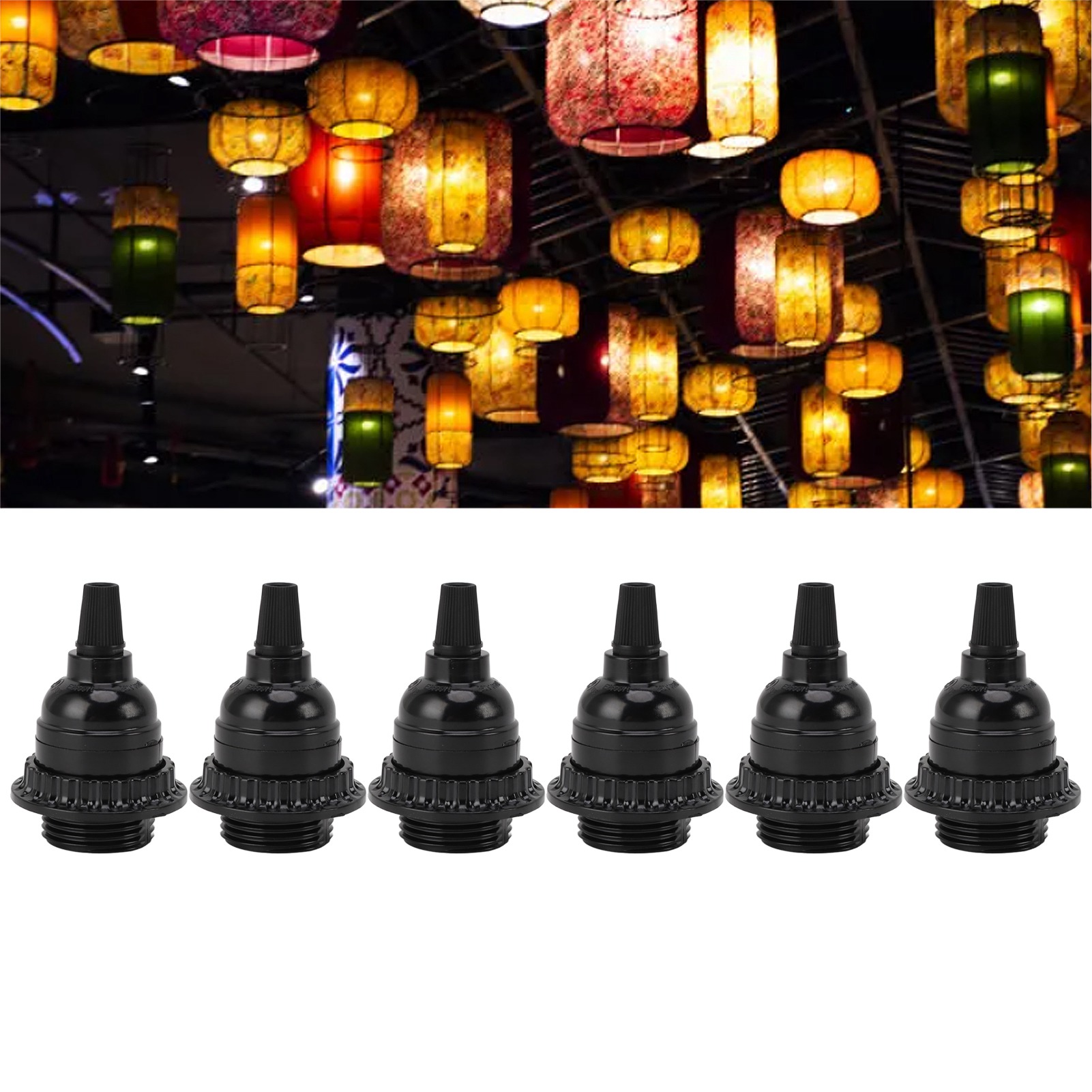 Retro E26 Fassung, Schwarze Edison Lampenfassung, Diy-zubehör, Hitzebeständiges Lampenzubehör-set, Tischlampe, Pendelleuchte, Lampenkopf.