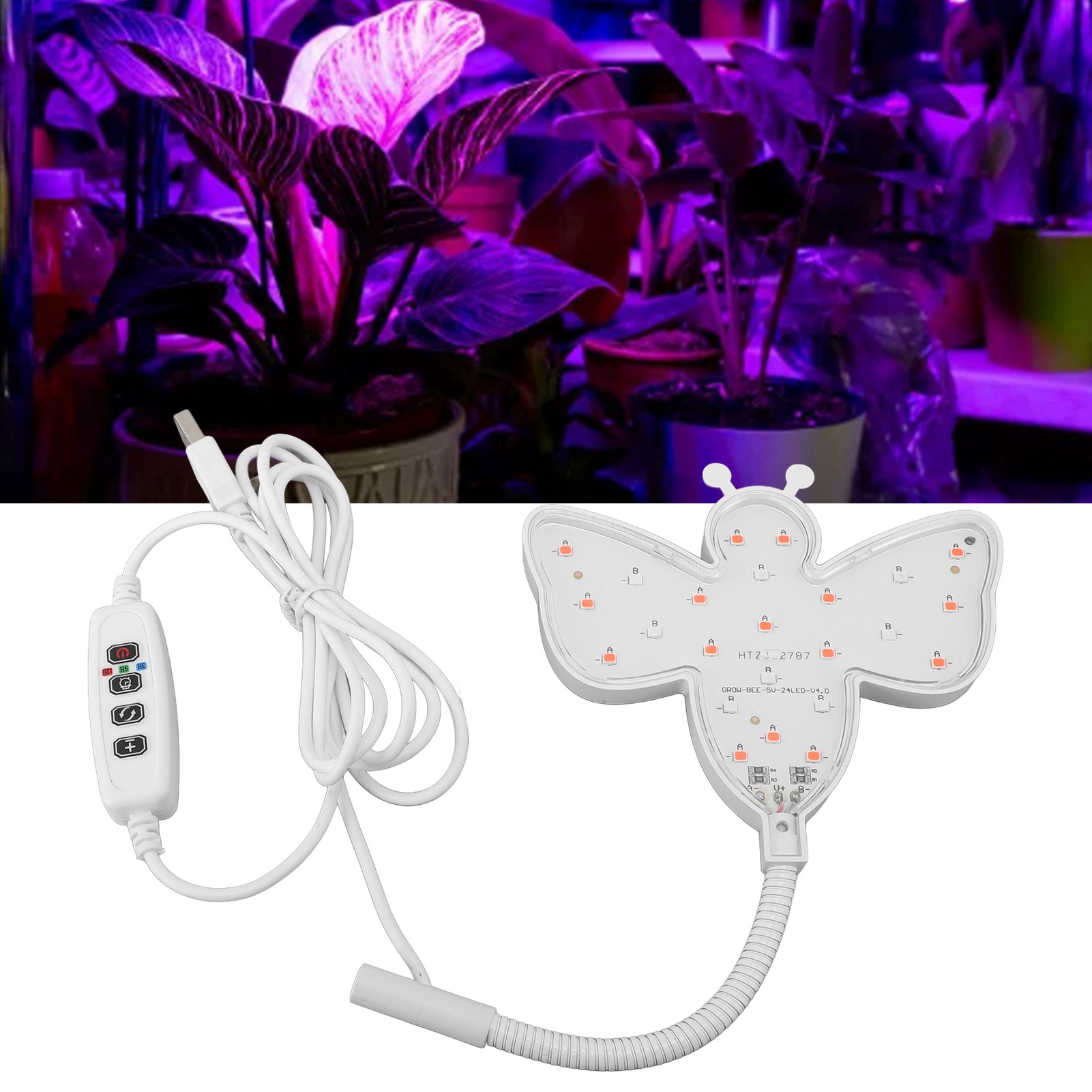 Tragbare Usb-bienenlampe Für Pflanzen, 5v Vollspektrum-led, Für Sämlinge Und Zimmerpflanzen.