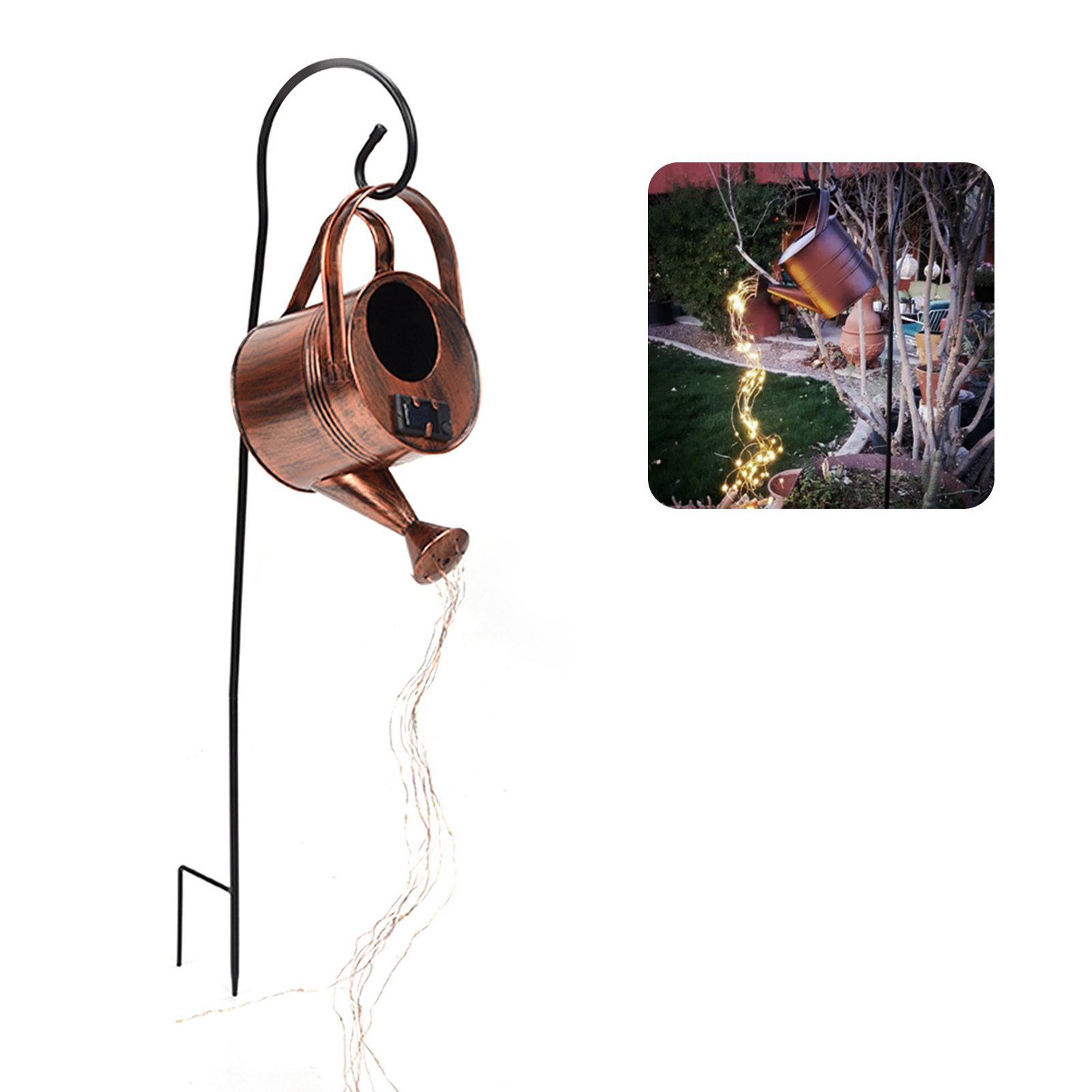 Solarbetriebene Gartenleuchte, Wasserdichte Outdoor-wasserflaschenleuchte, Retro-duschkopf Aus Metall, Dekorative Leuchte Für Hof, Garten, Terrasse, Einfahrt Oder Balkon