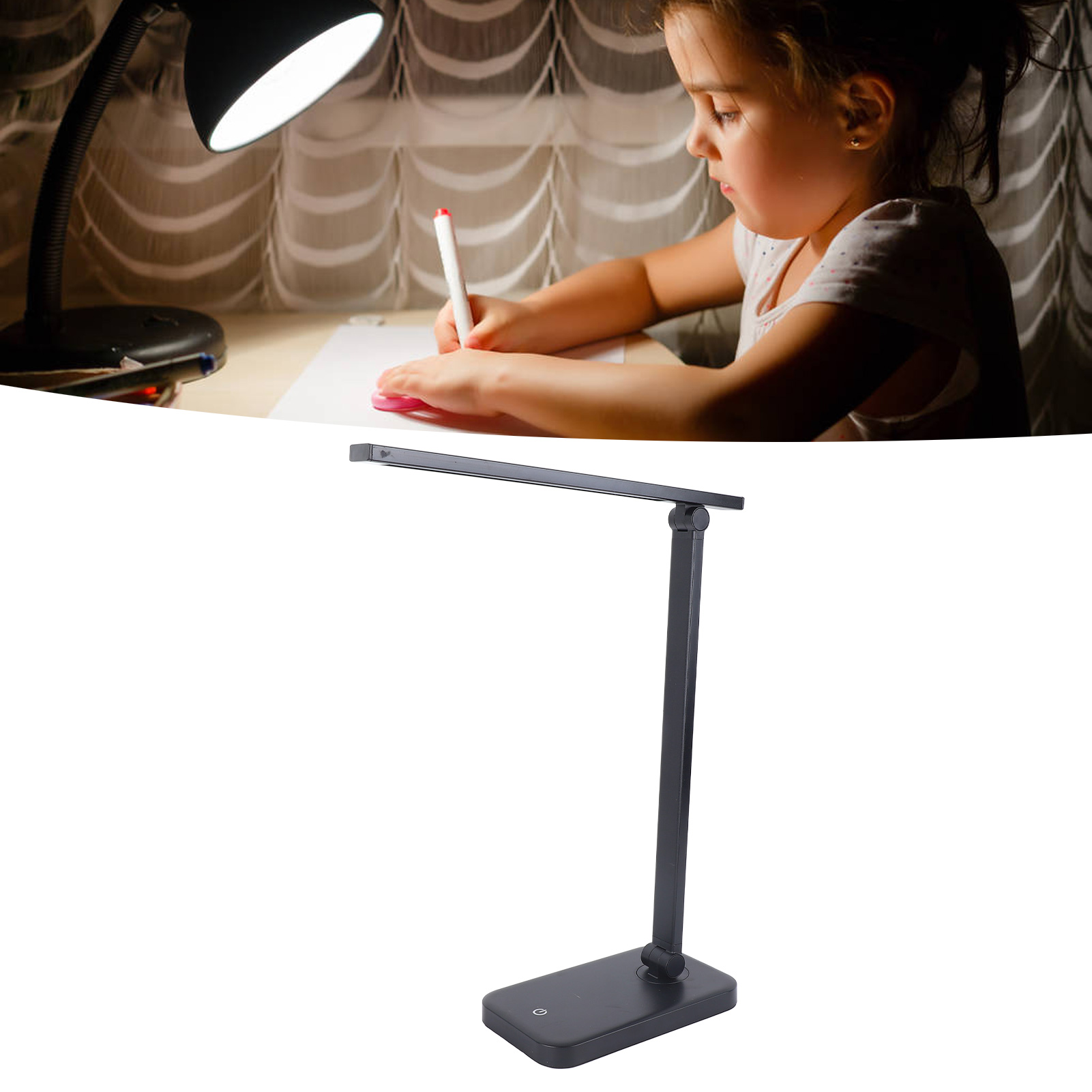 Faltbare Led-schreibtischlampe Mit Augenschutz, Usb-aufladbar, Per Berührung Dimmbar, Ideal Für Studentenwohnheime, Kinderzimmer Und Als Nachttischlampe.
