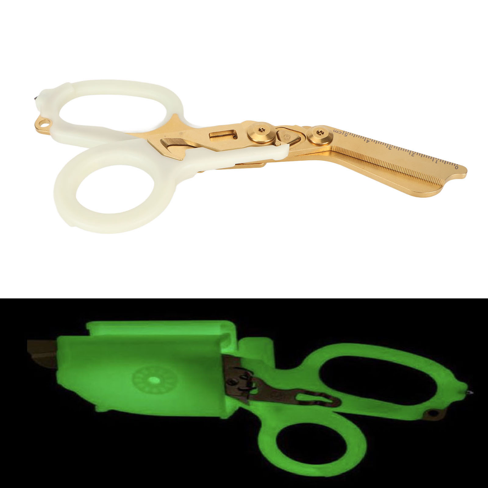Phosphoreszierende Mehrzweckschere, Mehrzweckschere Aus Edelstahl, Taktische Zange, Kleine Erste-hilfe-schere, Phosphoreszierende Goldene Taktische Schere