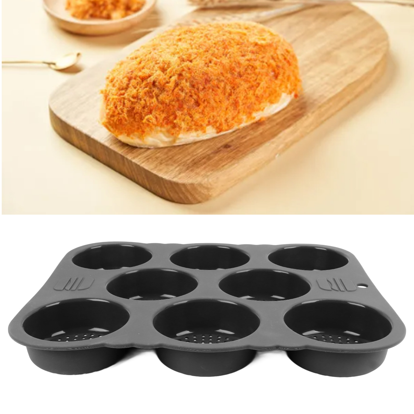 Silikon-brotform Mit 8 Mulden, Leicht Zu Lösen, Küchenhelfer Für Baguettes, Backblech Für Hamburger