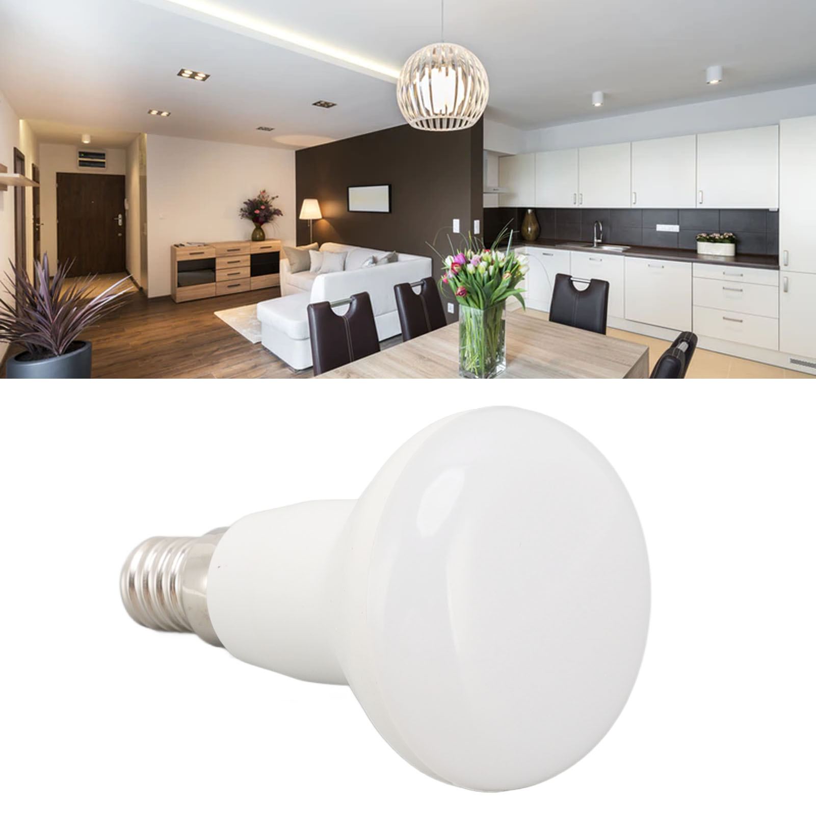 R50 E14 5w Led-lampe, Langer Sockel, Pilzform, Warmweißes Licht 3000k, 120° Abstrahlwinkel