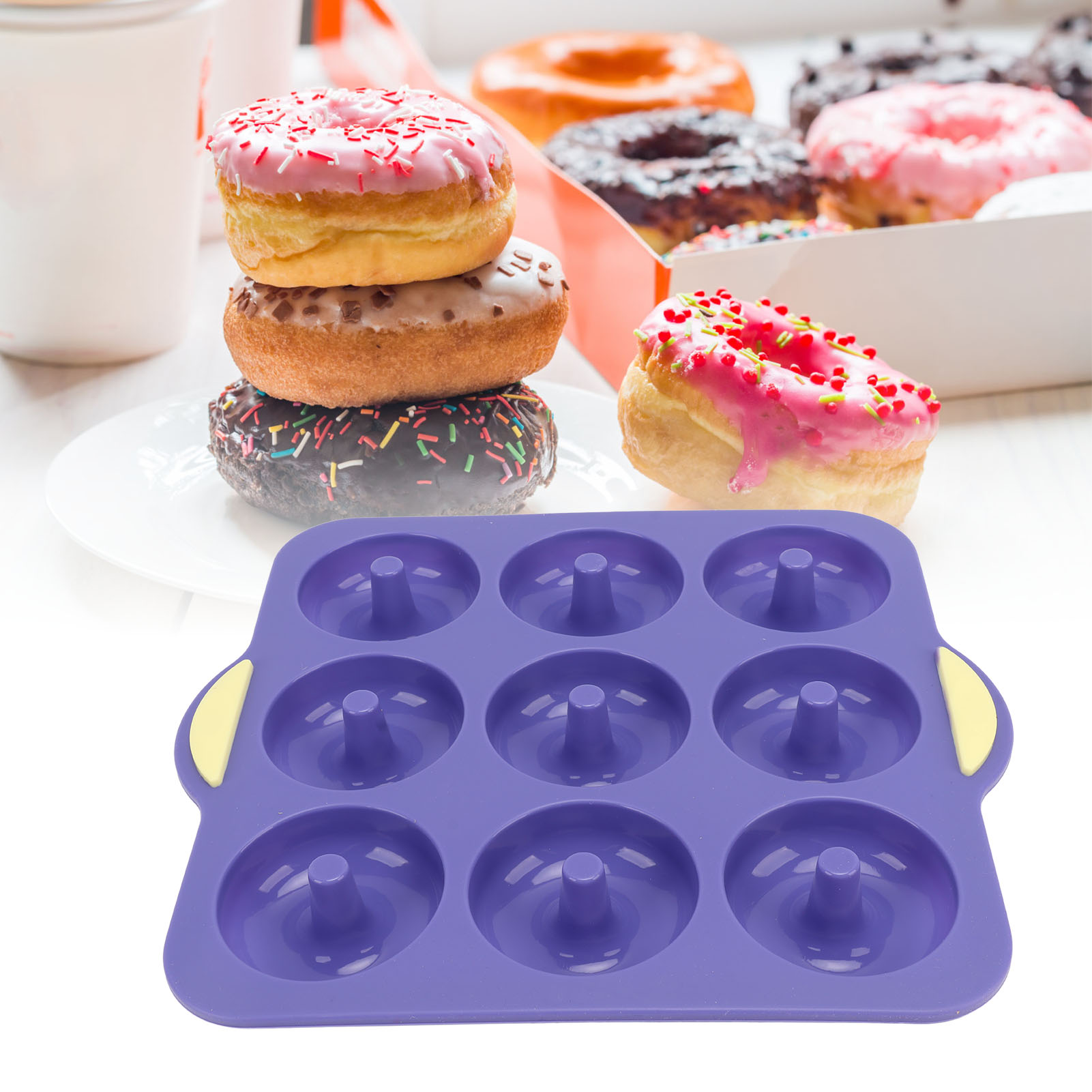 Silikon-donutform, Diy-backwerkzeug, Ofenkuchenform, Königsblau.