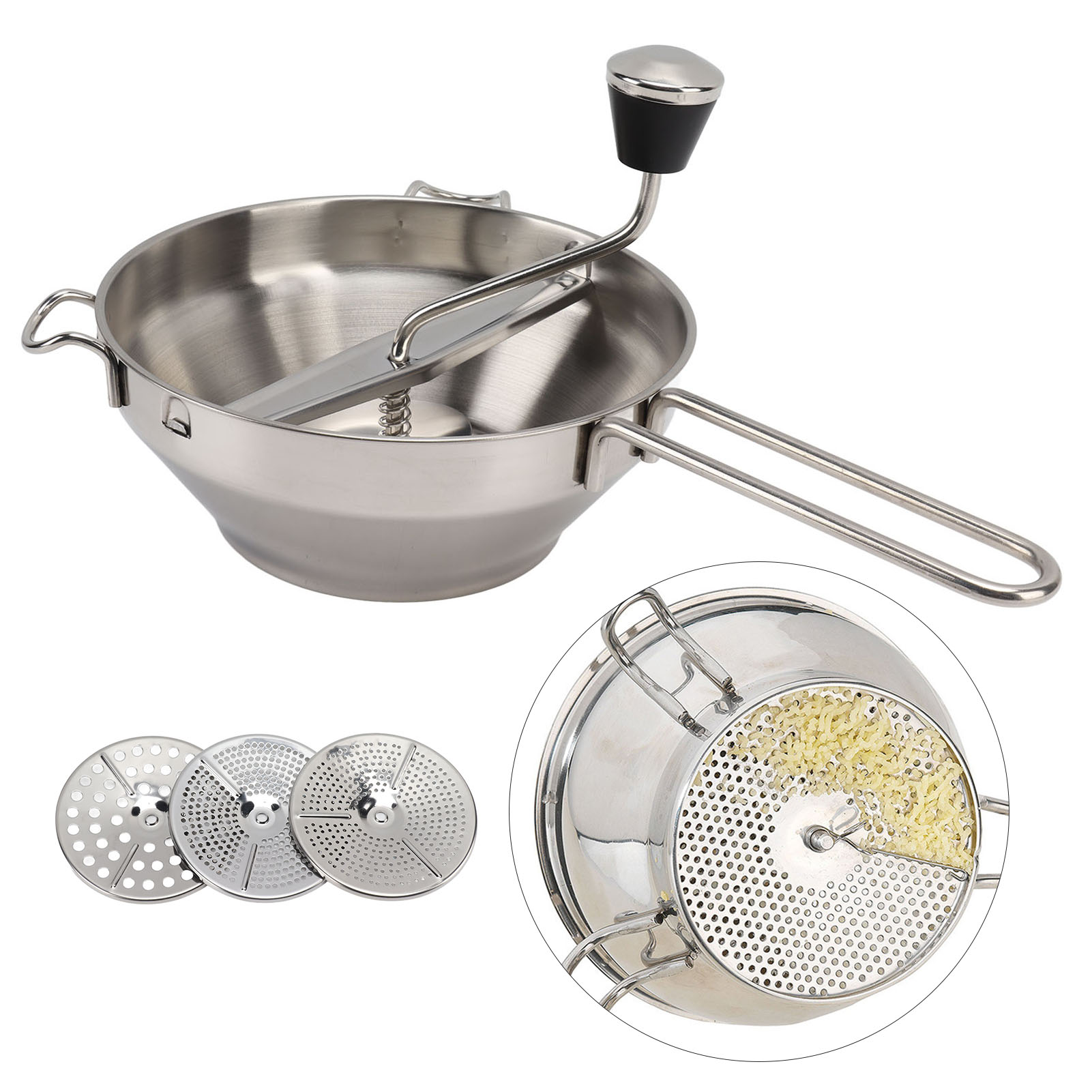 Edelstahlmixer, Marmeladenreibe, Kartoffelreibe, Kartoffelpresse, Gemüsereibe
