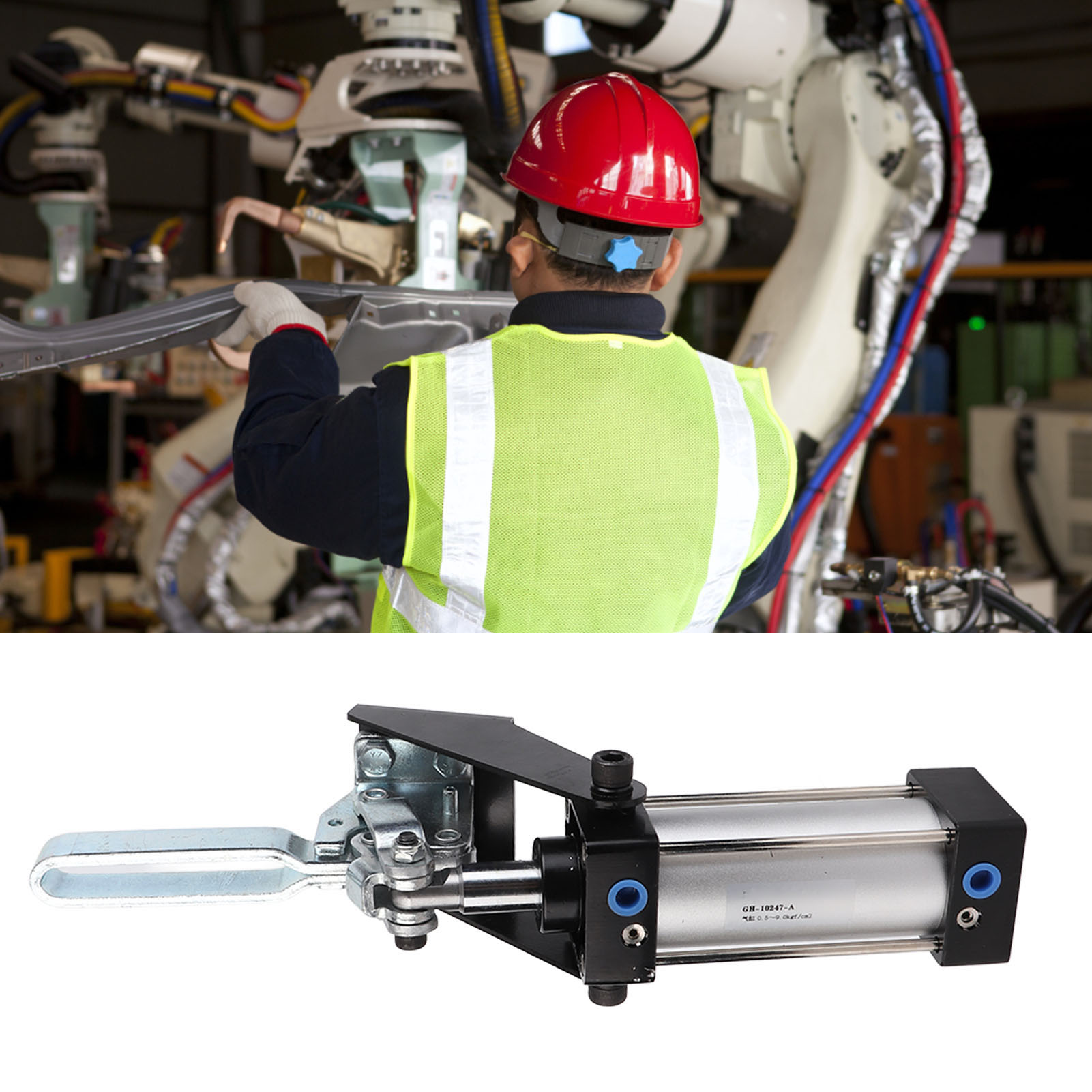 Gh 10247 Pneumatische Schnellspannvorrichtung, Zylinderklemme, Spannvorrichtung Für Druckluftwerkzeuge, Luftpumpenklemme