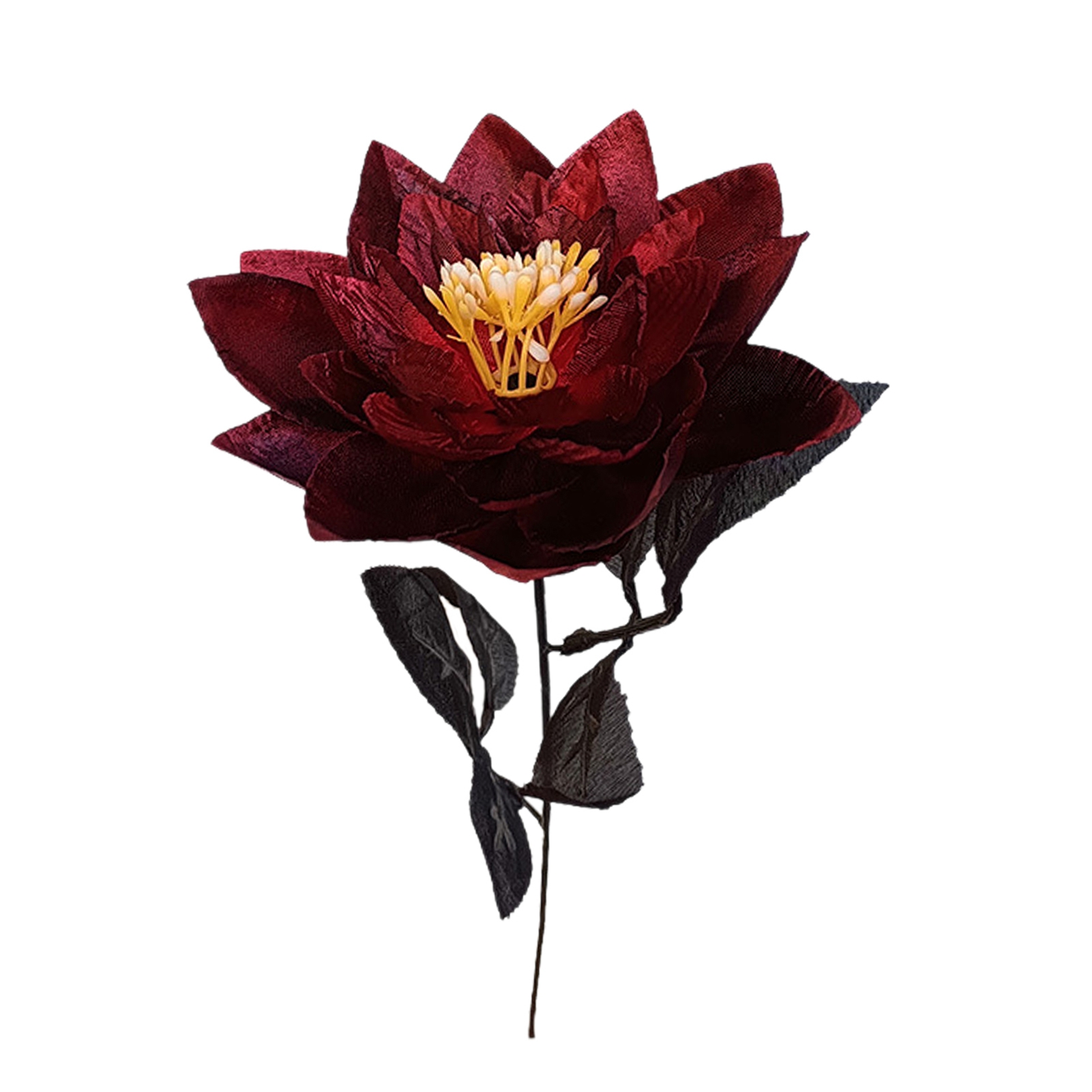 Künstlicher Schwarzer Lotus Mit Einem Stiel Zur Innendekoration - Tief Lieblicher Roter Lotus