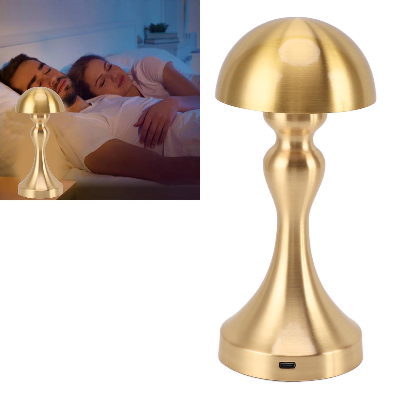 Kabellose Tischleuchte, Moderne Wiederaufladbare Led-tischleuchte, Touch-nachtlicht, Minimalistische Tragbare Metallleuchte Für Esstisch, Couchtisch, Esszimmer, Schlafzimmer, Bar, Hotel, Gold
